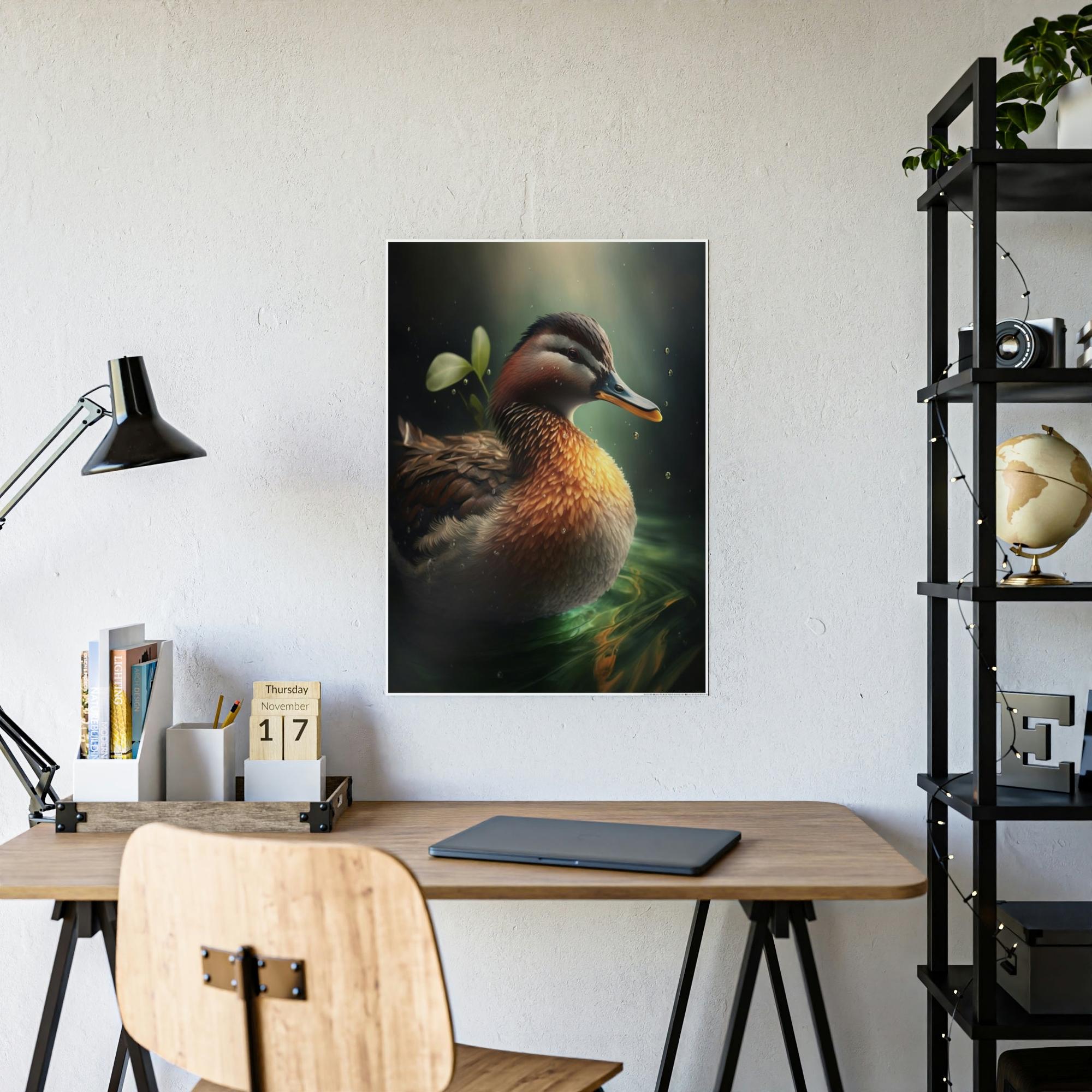 Ducks Graceful Waterfowl: A Painting of Duck in Motion