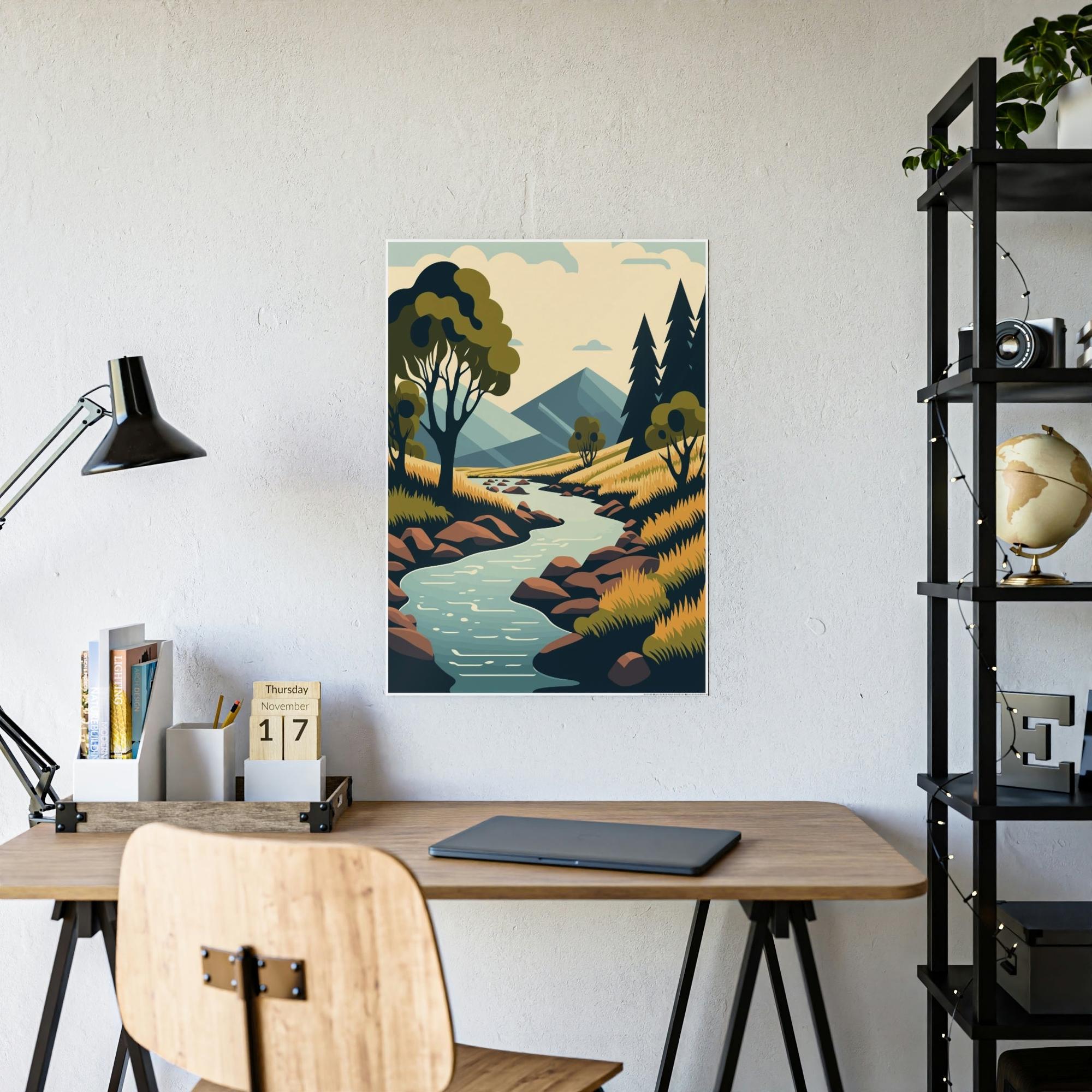 Lakes And Rivers Nature's Symphony: Framed Canvas and Poster Print of Lakes and Rivers