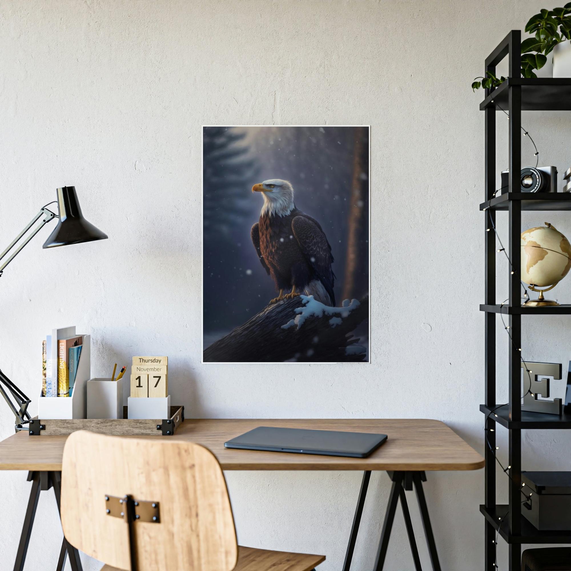 Eagles Eagle's Vision: Mesmerizing Print on Natural Canvas, Capturing their Watchful Eyes