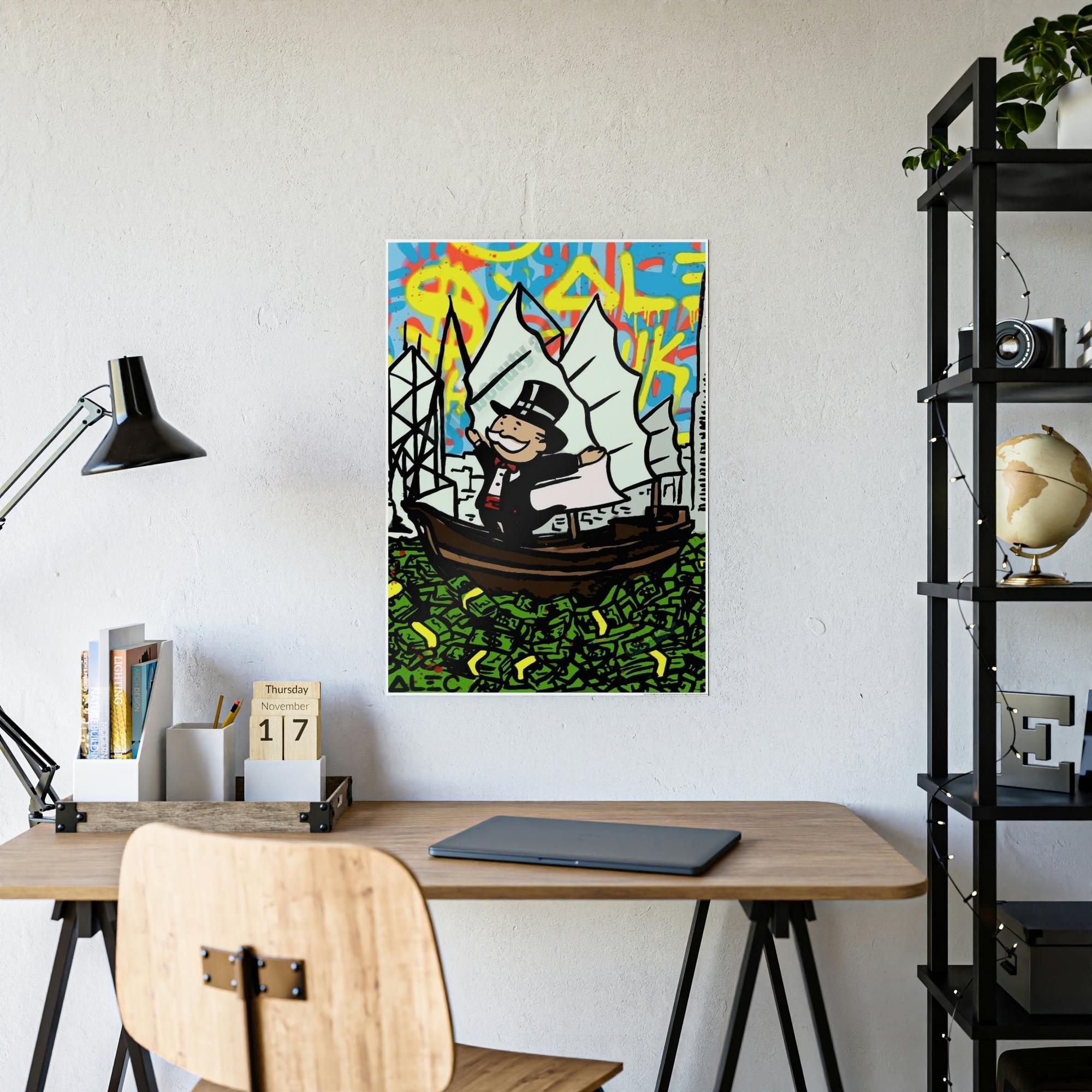 Monopoly & Motivation Playful Creativity: Artful Canvas and Poster Print of Alec Monopoly's Art