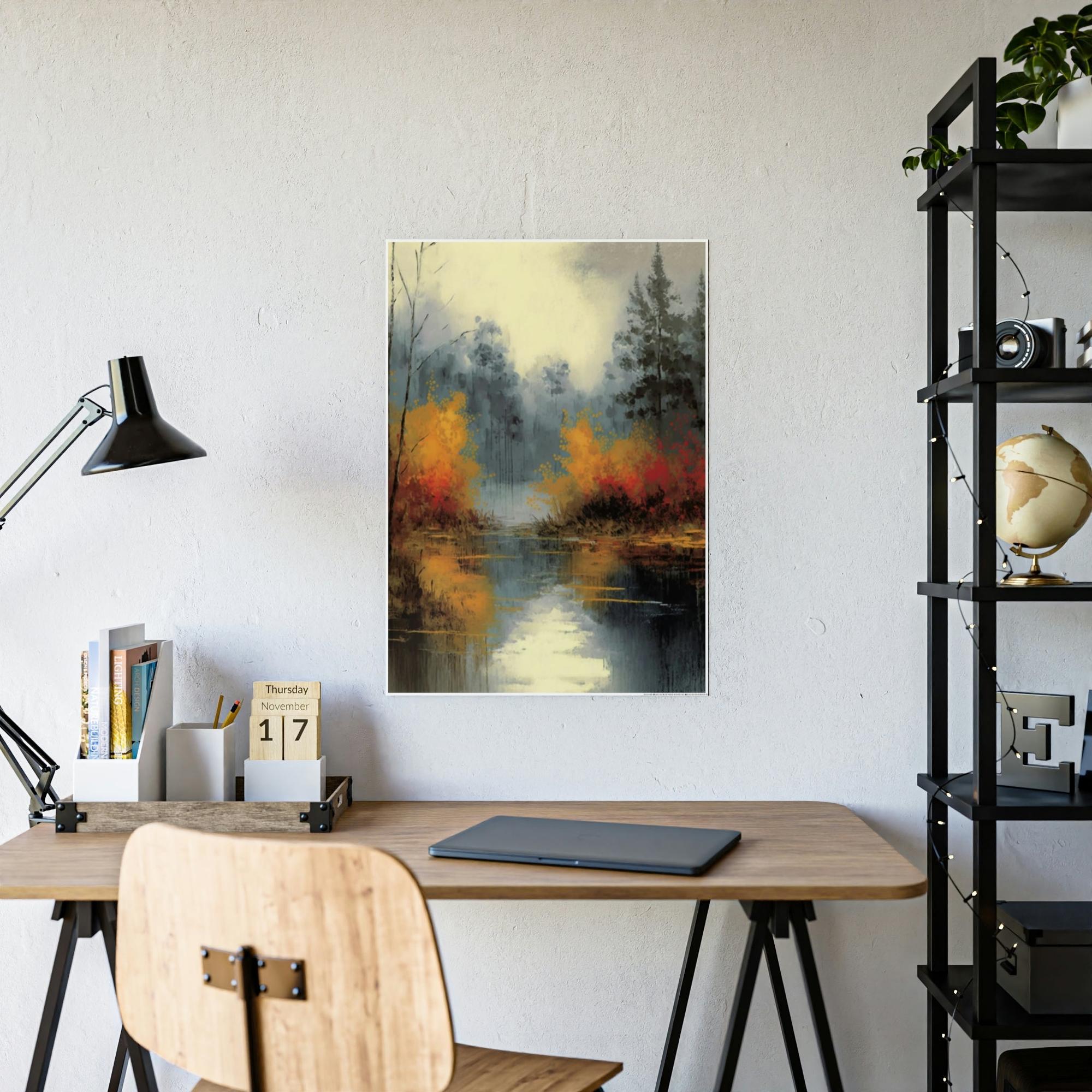 Abstract Landscape Fluid Landscape: A Natural Canvas & Poster Wall Art of an Abstract Water Scene