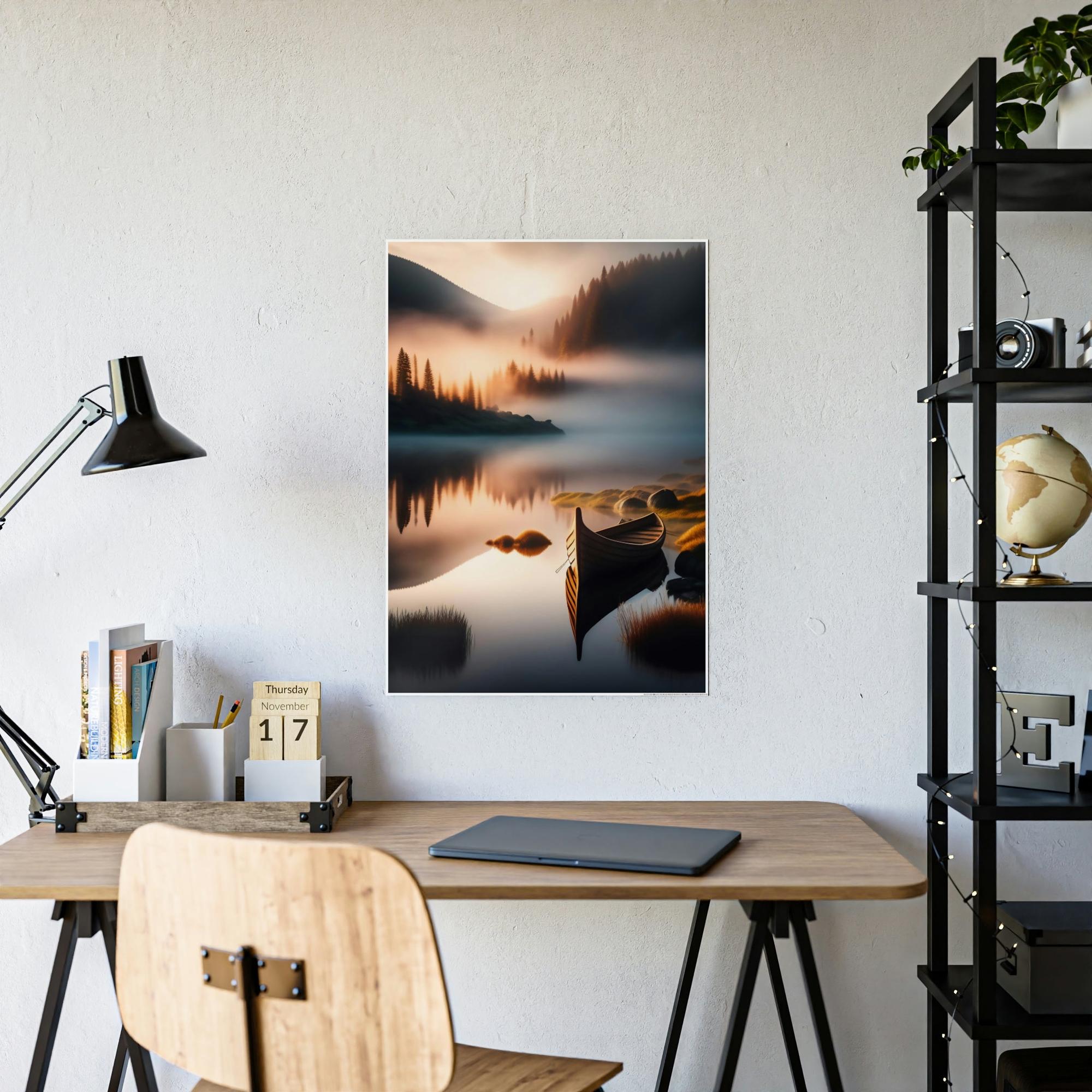 Lakes And Rivers Water's Tranquility: Artful Canvas and Poster Print of Lakes and Rivers