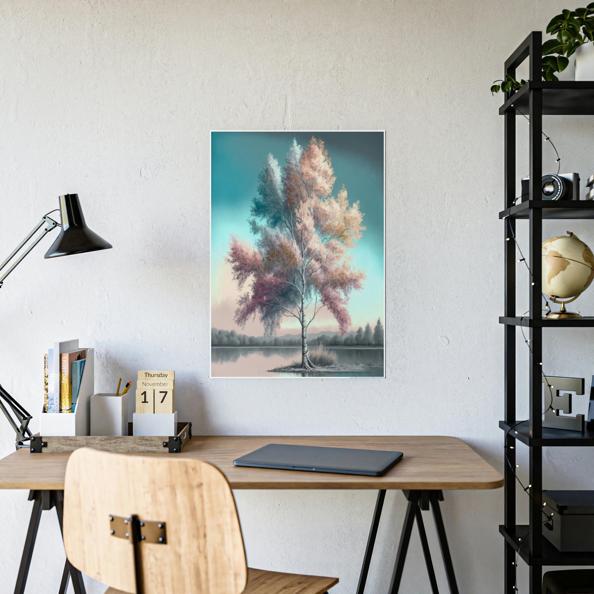 Birch Trees Birch Tree Alcove: Natural Canvas Wall Art of a Secluded Forest Nook
