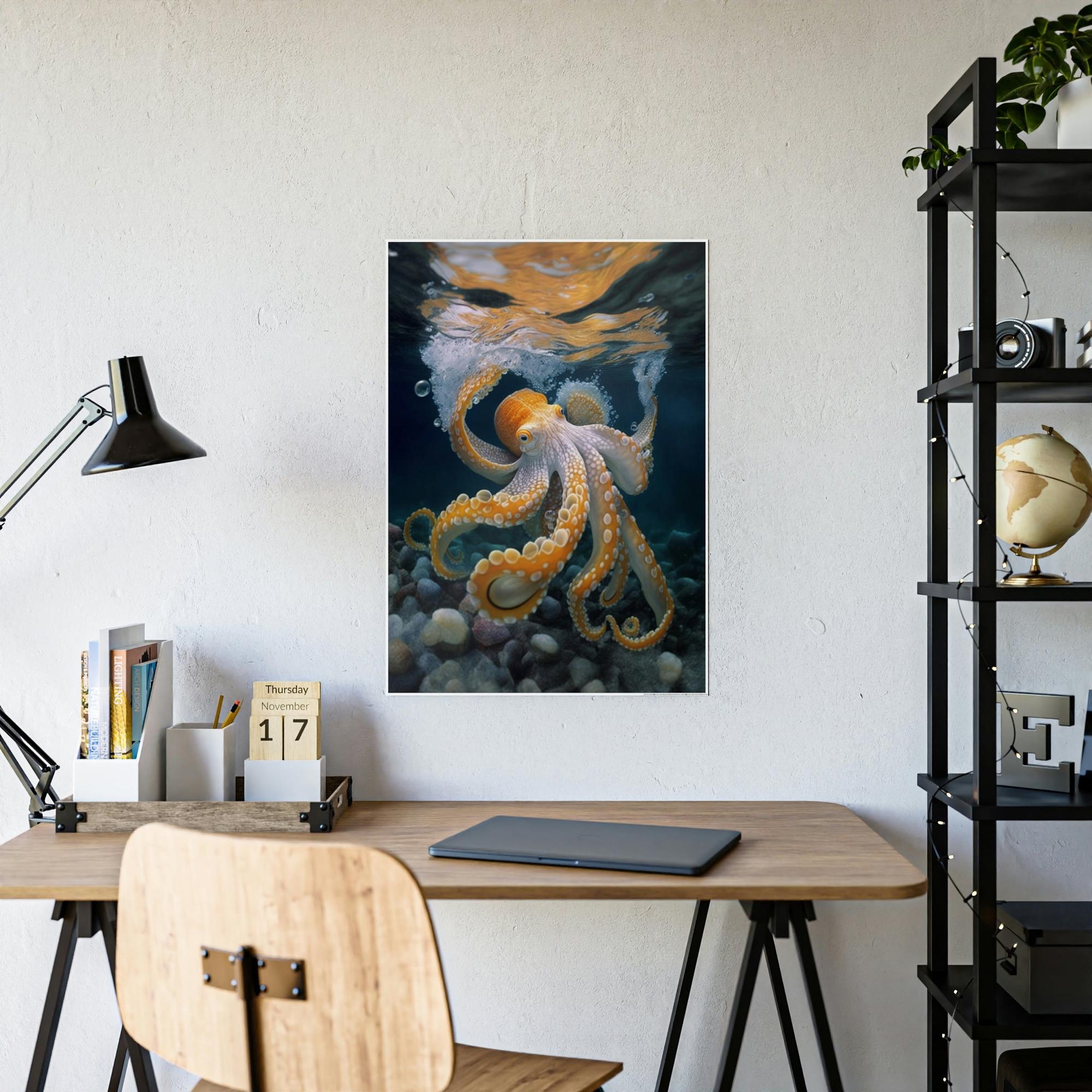 Octopuses Octopus Wonderland: A Dreamy and Surreal Painting on Canvas