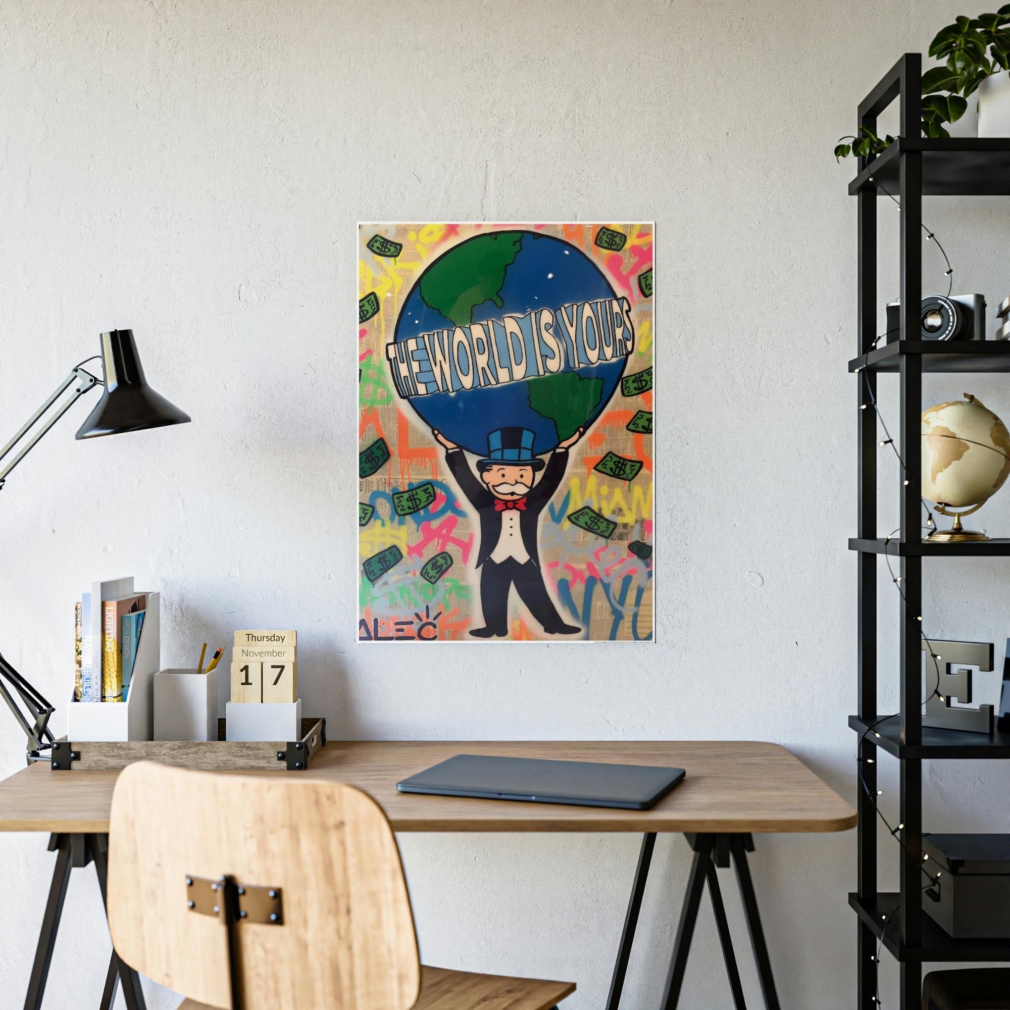 Monopoly & Motivation Street Art Royalty: Alec Monopoly on Canvas and Framed Poster