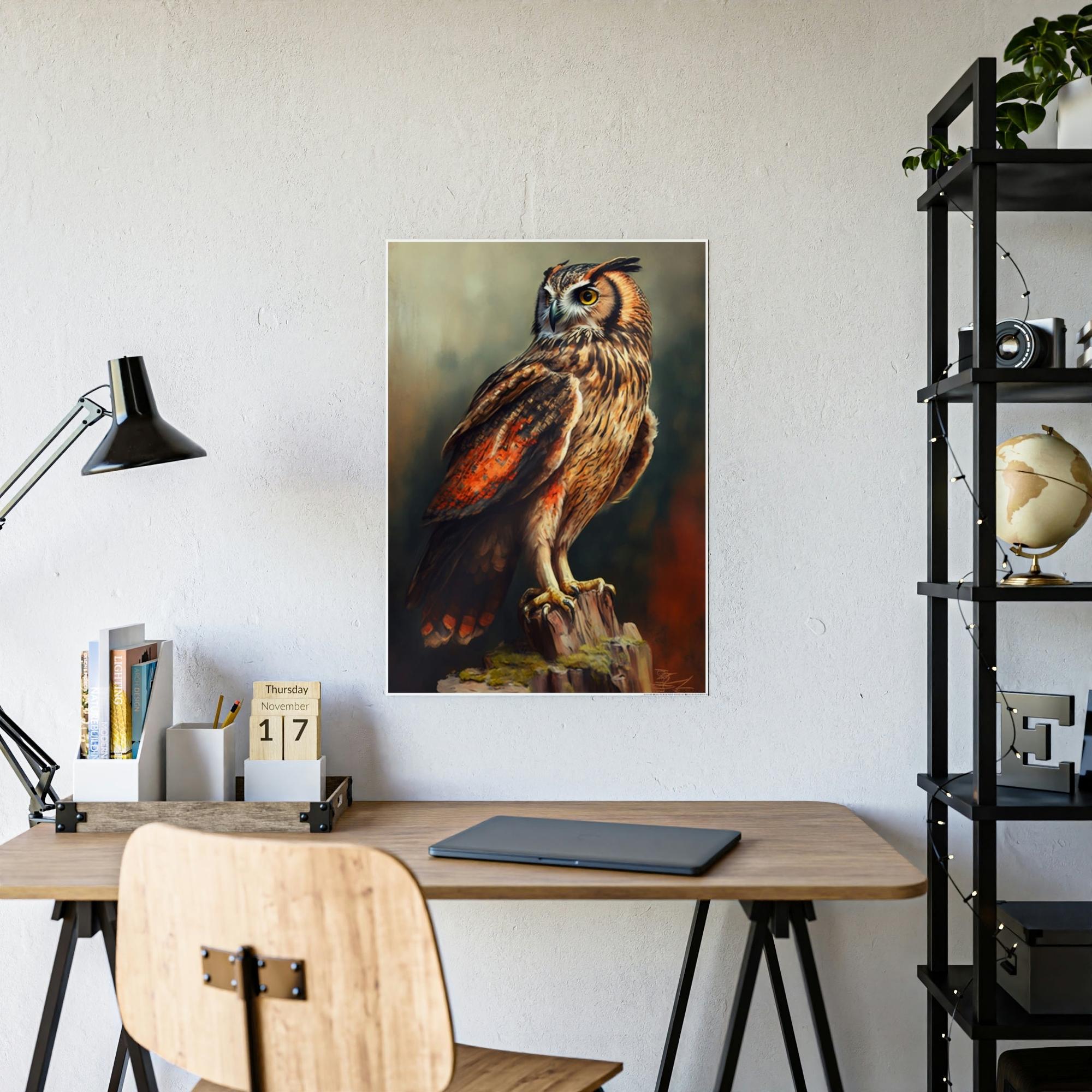 Owls The Owl's Gaze: A Painting on Canvas