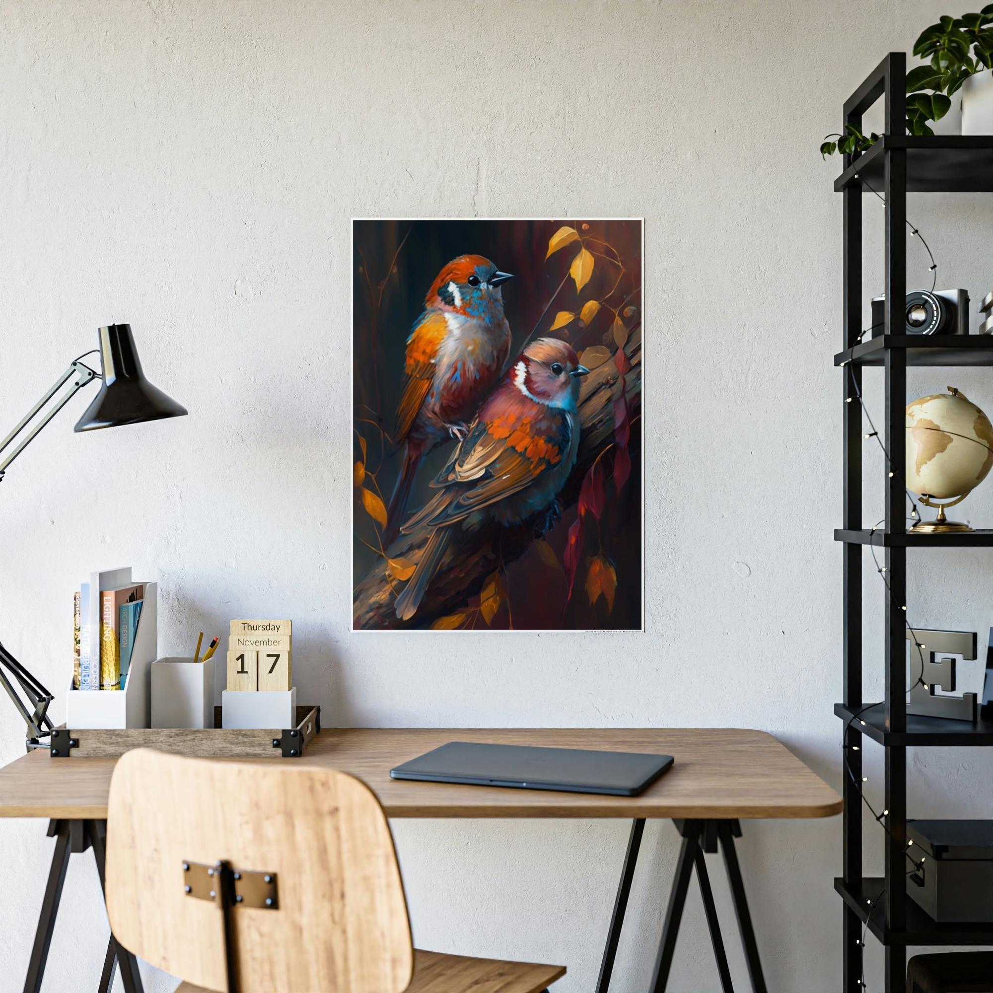 Birds The Birds' Haven: Canvas Wall Art of Birds in a Protected Habitat
