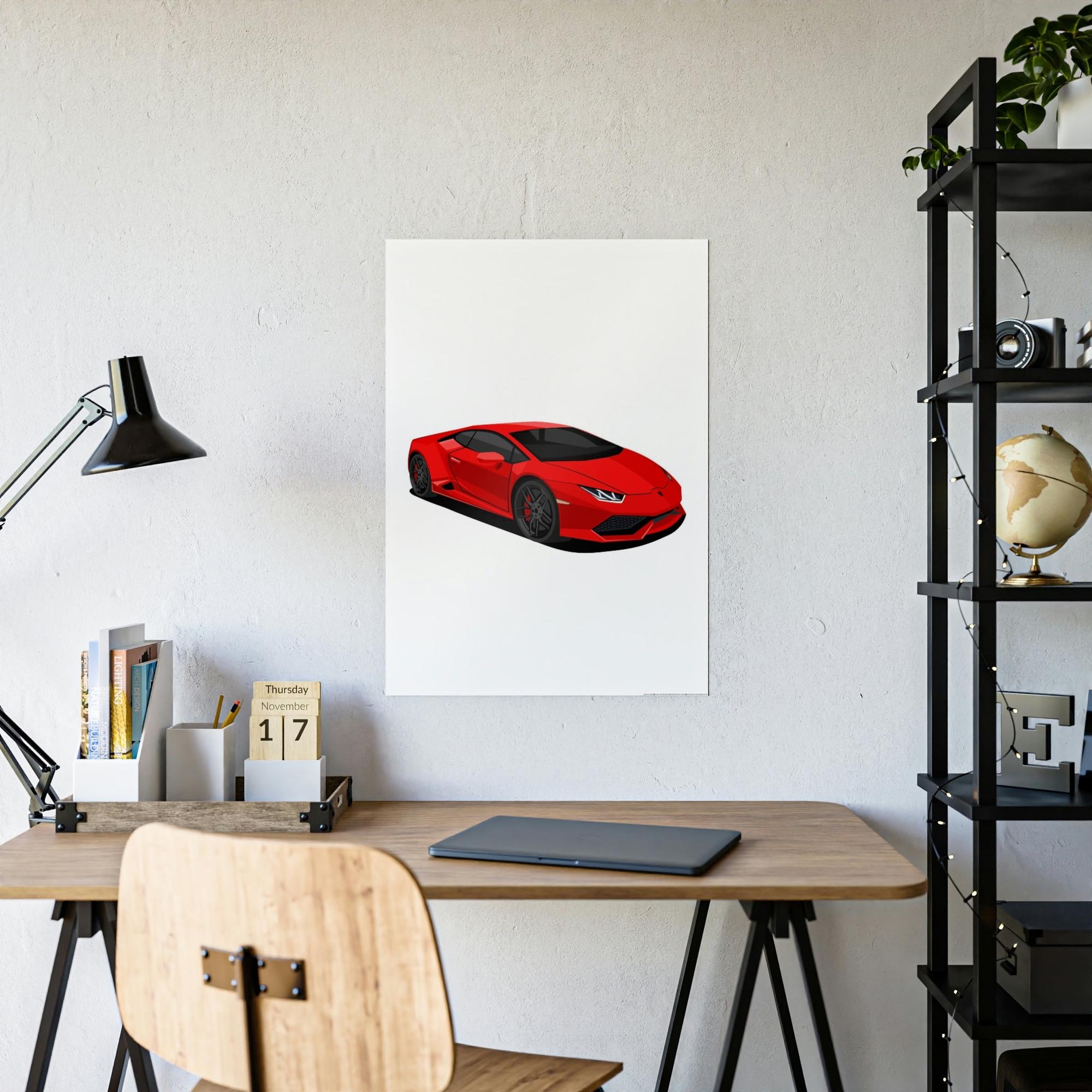 Lamborghini Bold and Brilliant: Red Lamborghini Wall Art on Framed Canvas & Poster