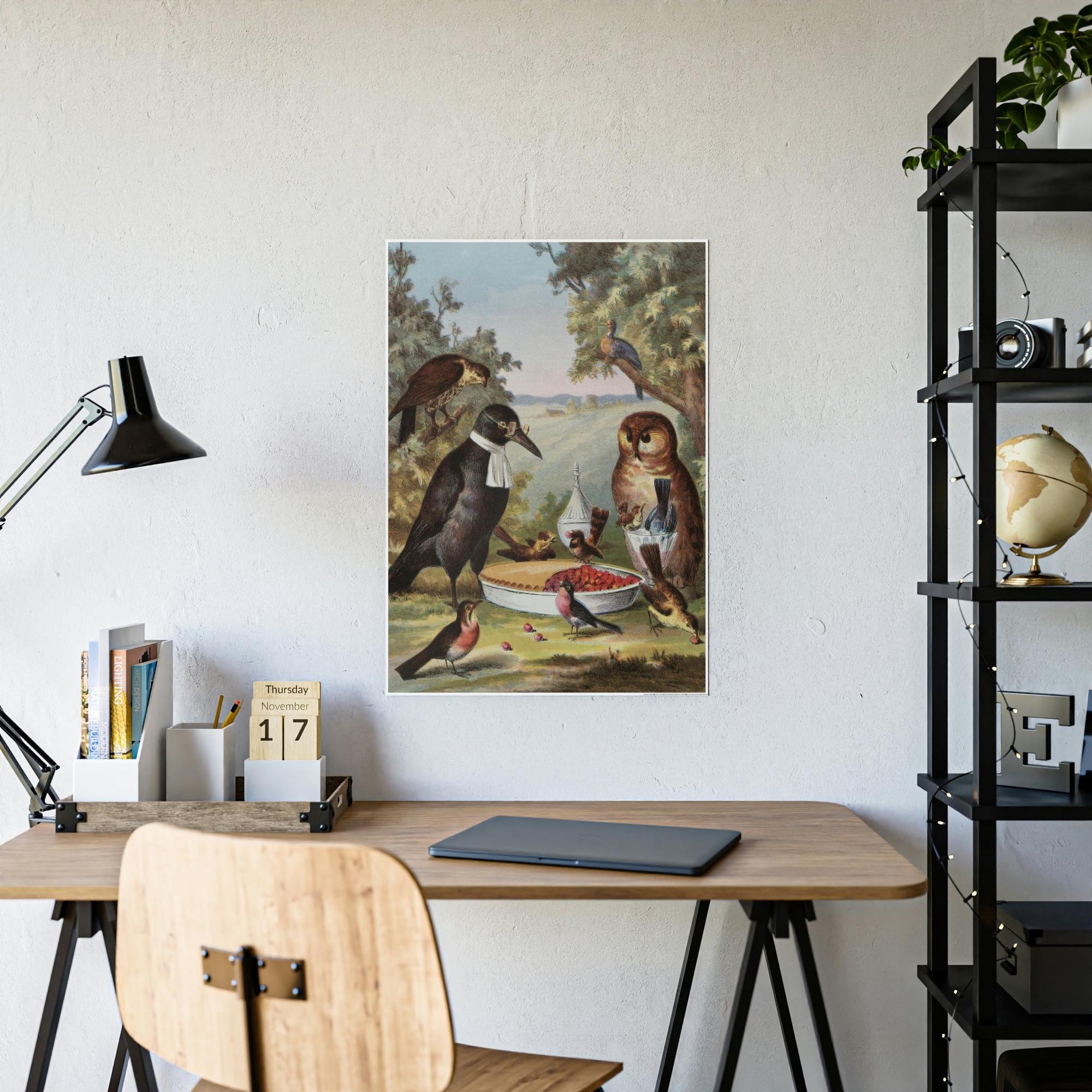 Anthropologie Feathered Fantasy: Anthropologie Canvas Painting with Birds