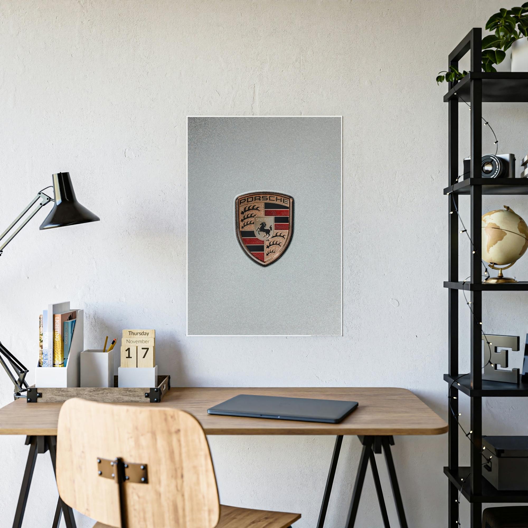 Porsche Timeless Porsche Logo: A Stunning Art Piece on Natural Canvas & Poster