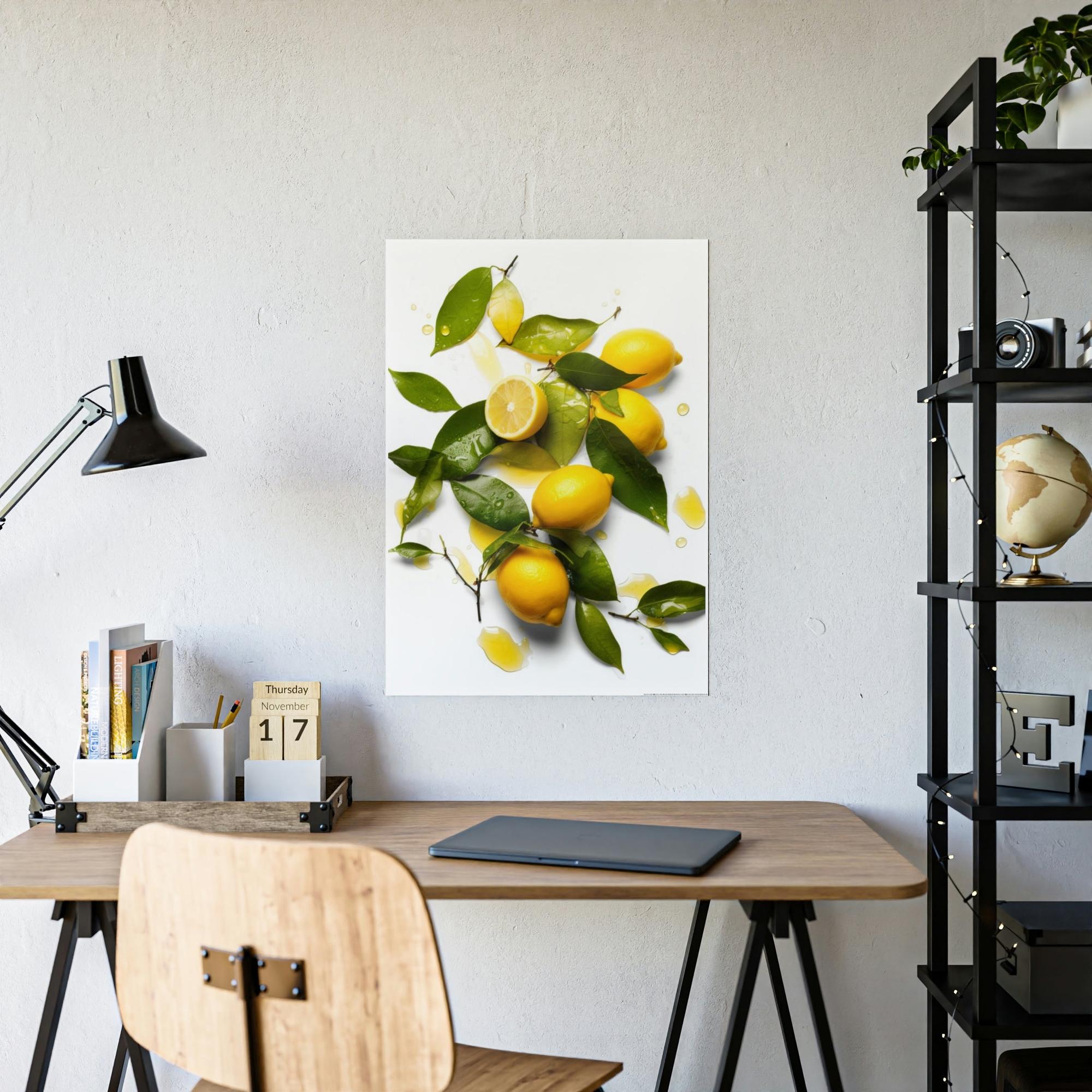 Yellow Beautiful Canvas Art Prints of Yellow Lemons on Framed Canvas