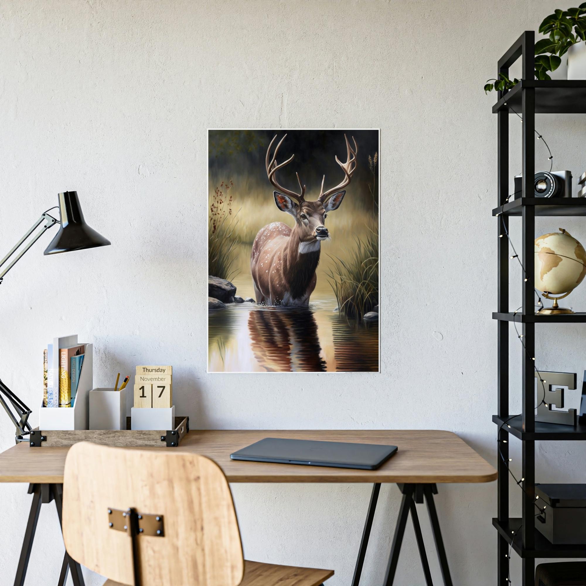Deers Deer Vision: A Canvas Rustic Landscape