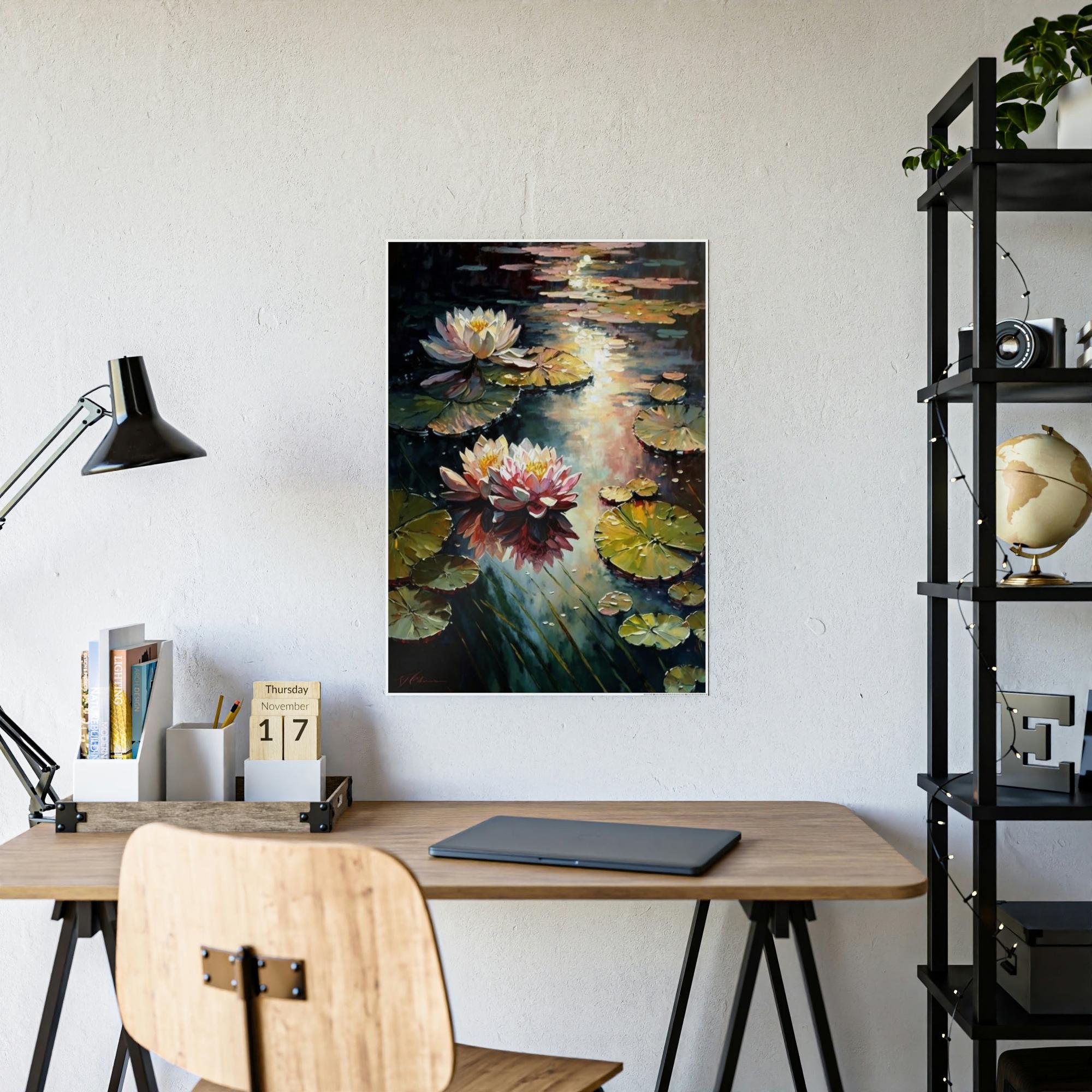 Lilies & Waterlily A Symphony of Colors: A Painting of Vibrant Waterlilies