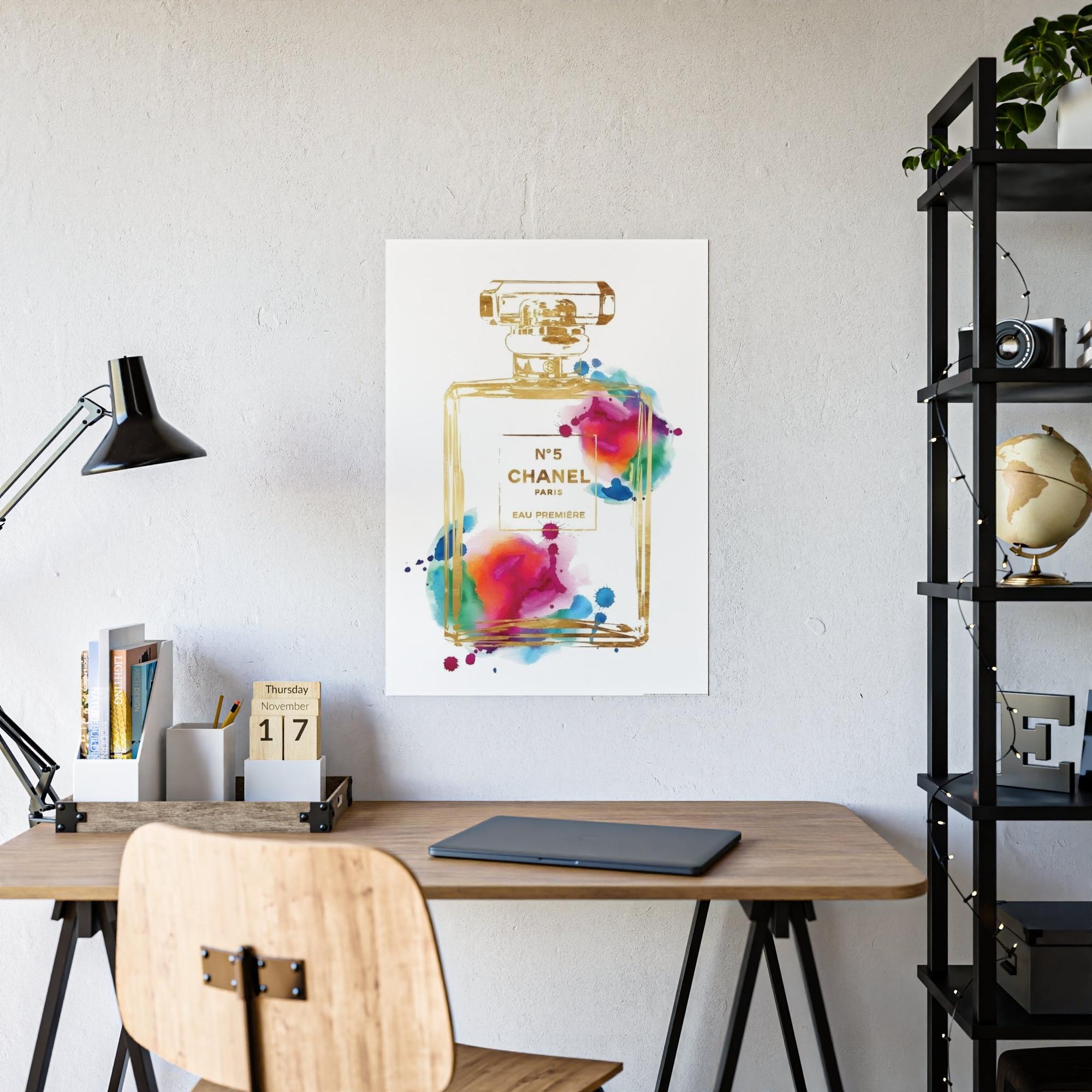 Chanel Iconic Beauty: Chanel-Inspired Print on Natural Canvas & Poster