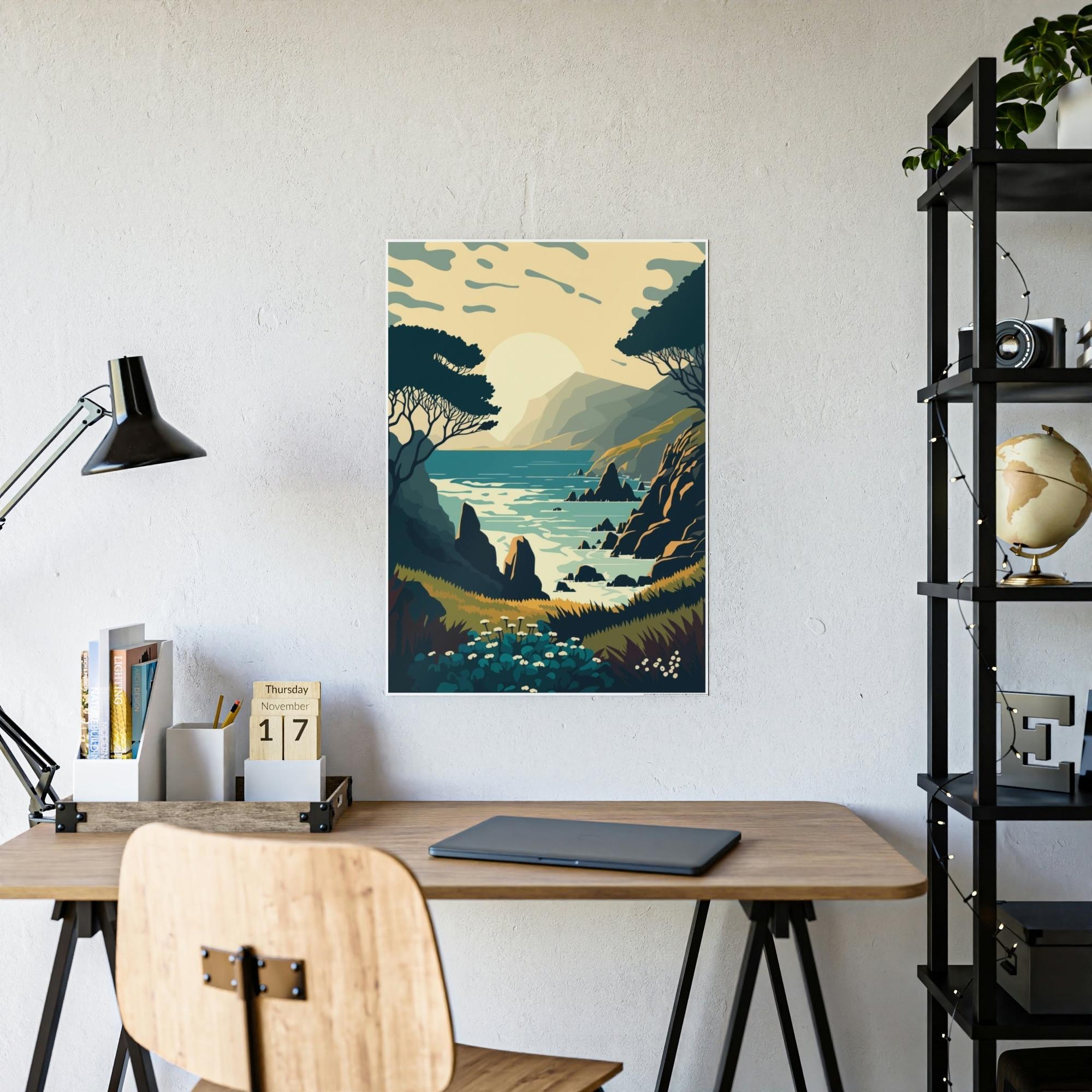 Lakes And Rivers The Majesty of Lakes: Poster of a Majestic Lake on Framed Canvas