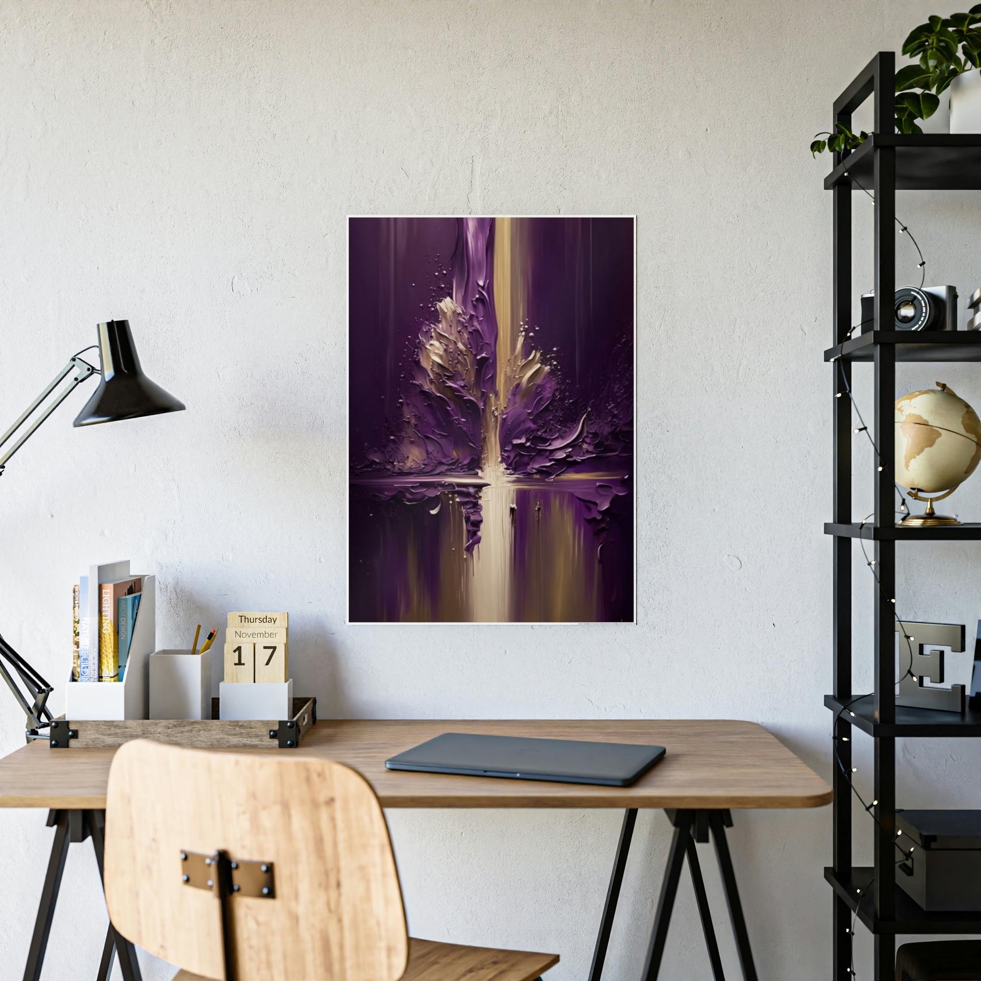 Purple Abstract Art Abstract Elegance: Natural Canvas Wall Art of Delicate Purple Shapes