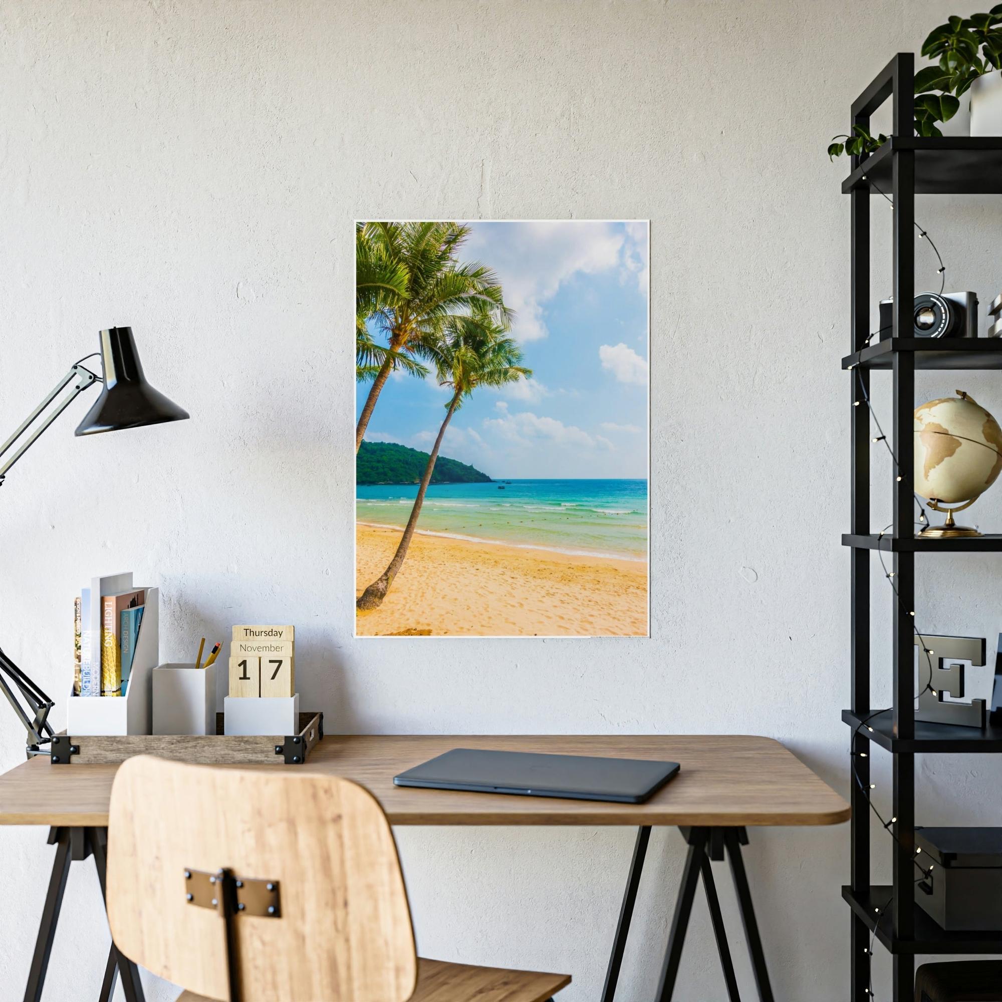 Island Beach Island Breeze: High-Quality Print of a Colorful Beach on a Tropical Island