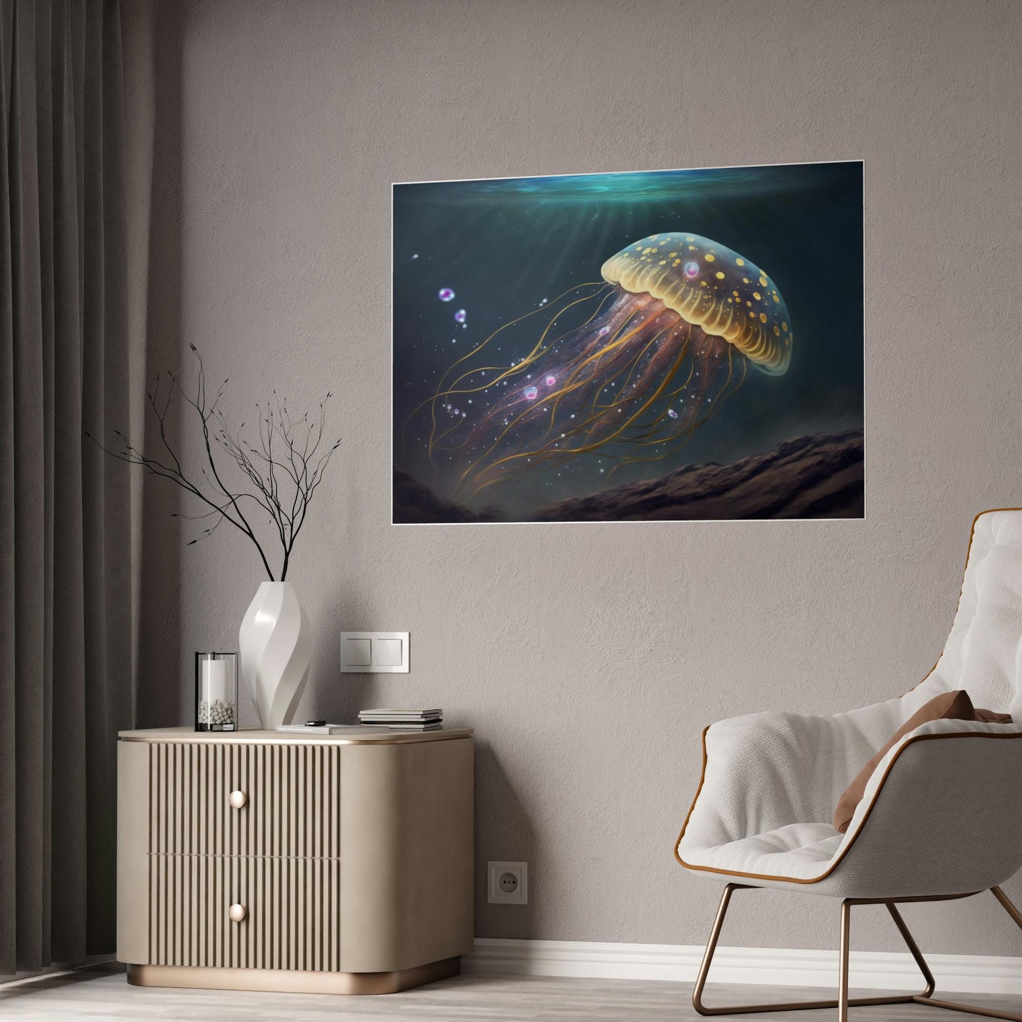 Jellyfishs Graceful Jellyfish: A Natural Canvas Masterpiece of Ocean Life