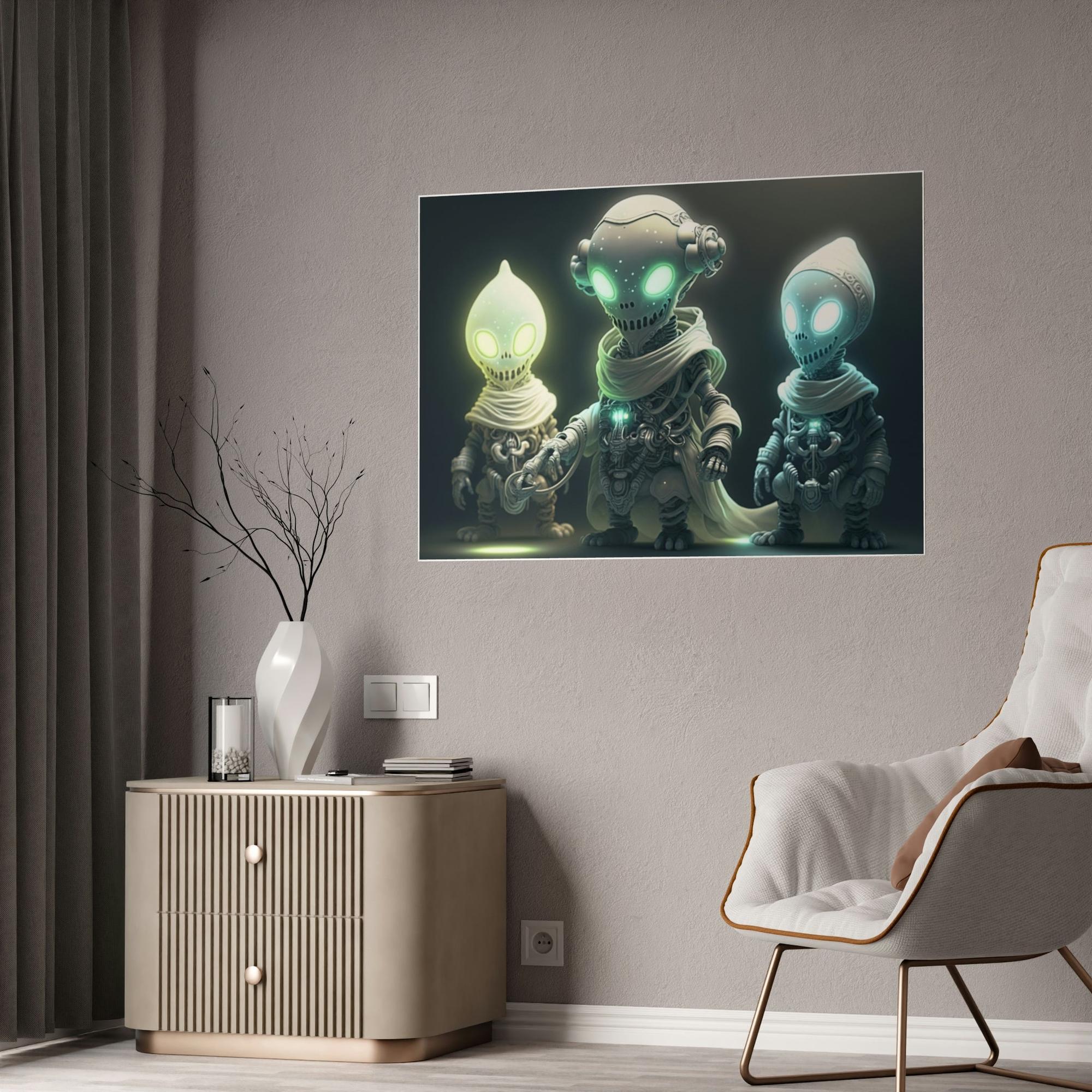 Aliens A Glimpse of the Unknown: Alien-Inspired Print on Natural Canvas & Poster