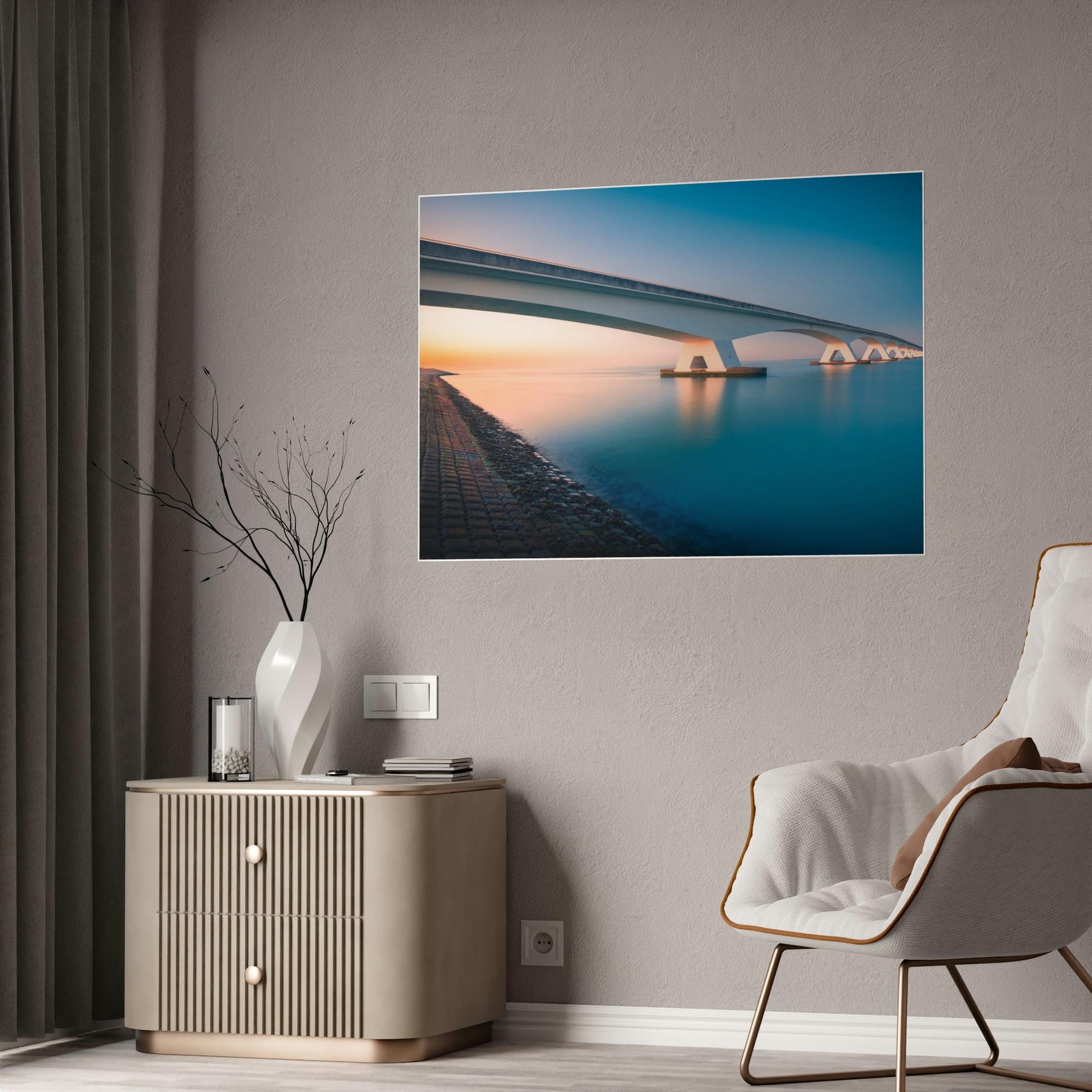 Bridge Golden Hour on the Bridge: Wall Art and Print on Canvas