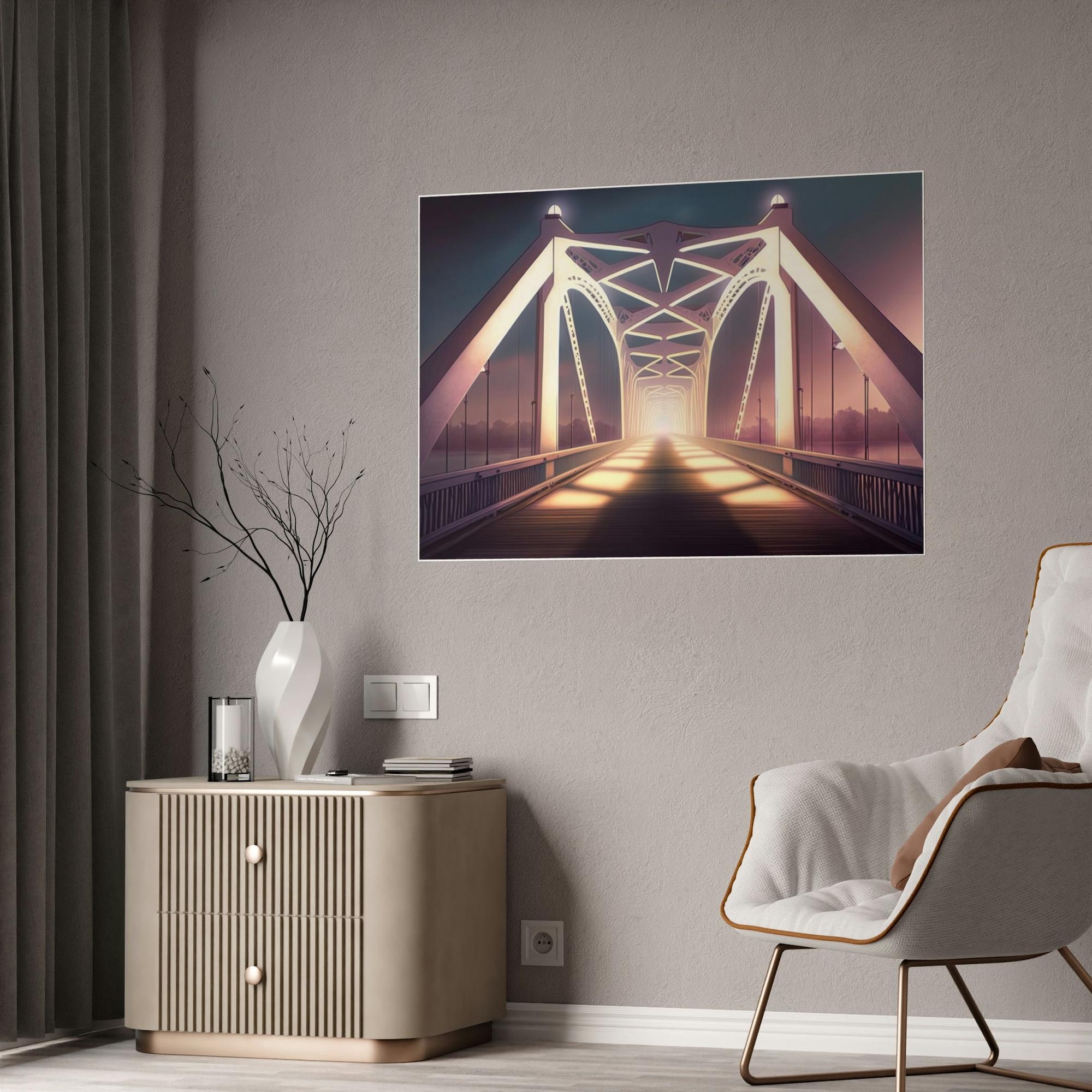 Bridge Bridge to Serenity: Beautiful Artwork of a Bridge on Canvas and Print