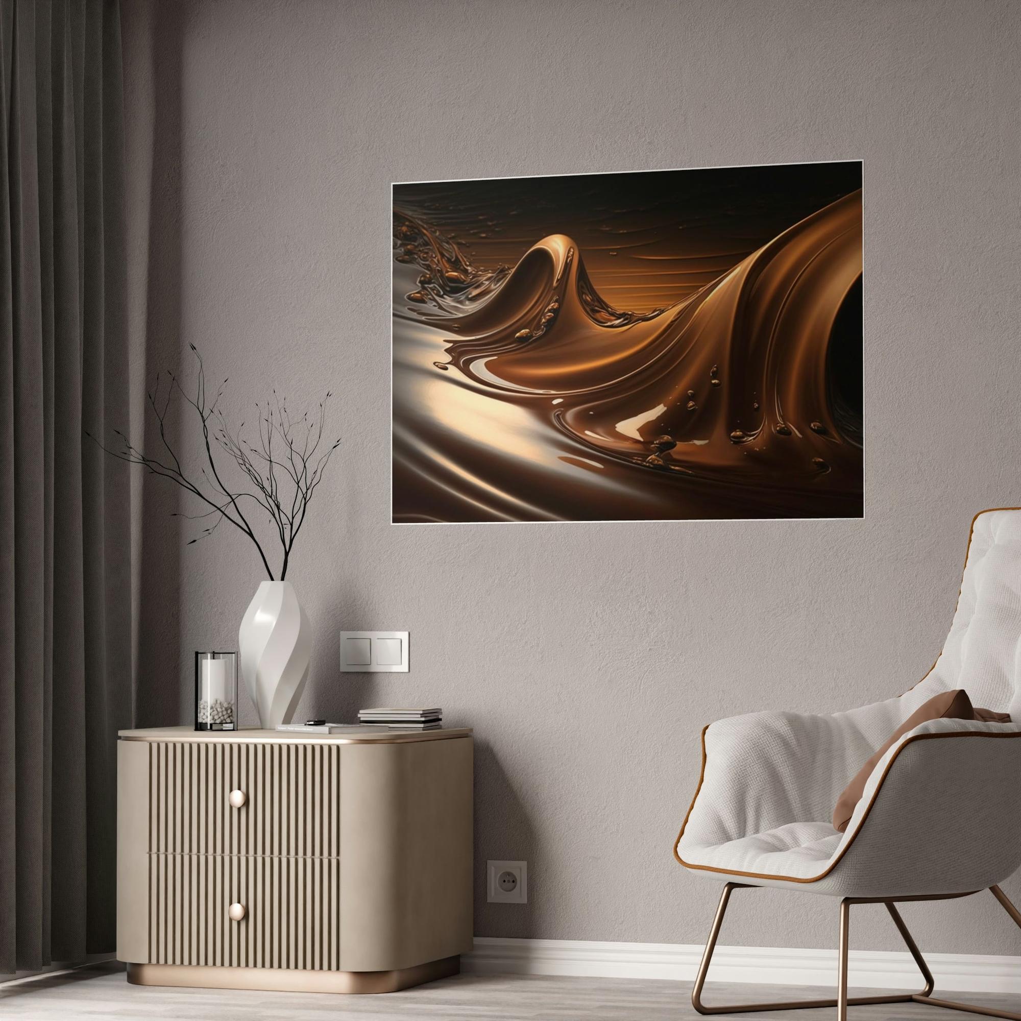 Brown Chocolate Delight: Delicious Brown Canvas Print to Hang in Your Kitchen