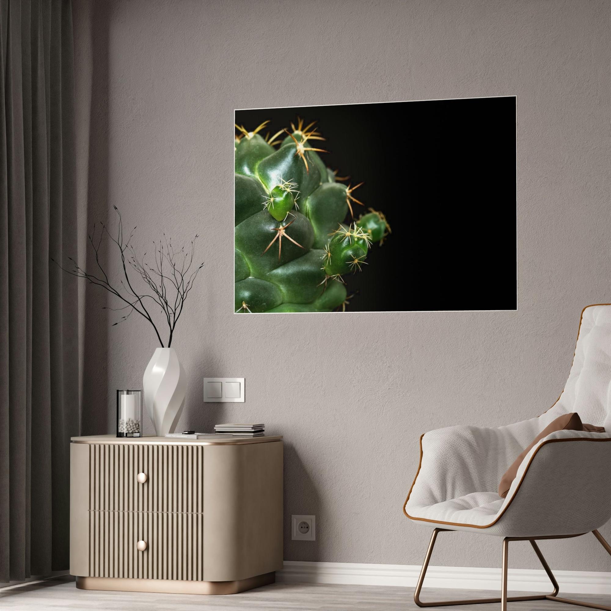 Cactus Succulent Splendor: Natural Canvas Cactus Print for a Modern Look