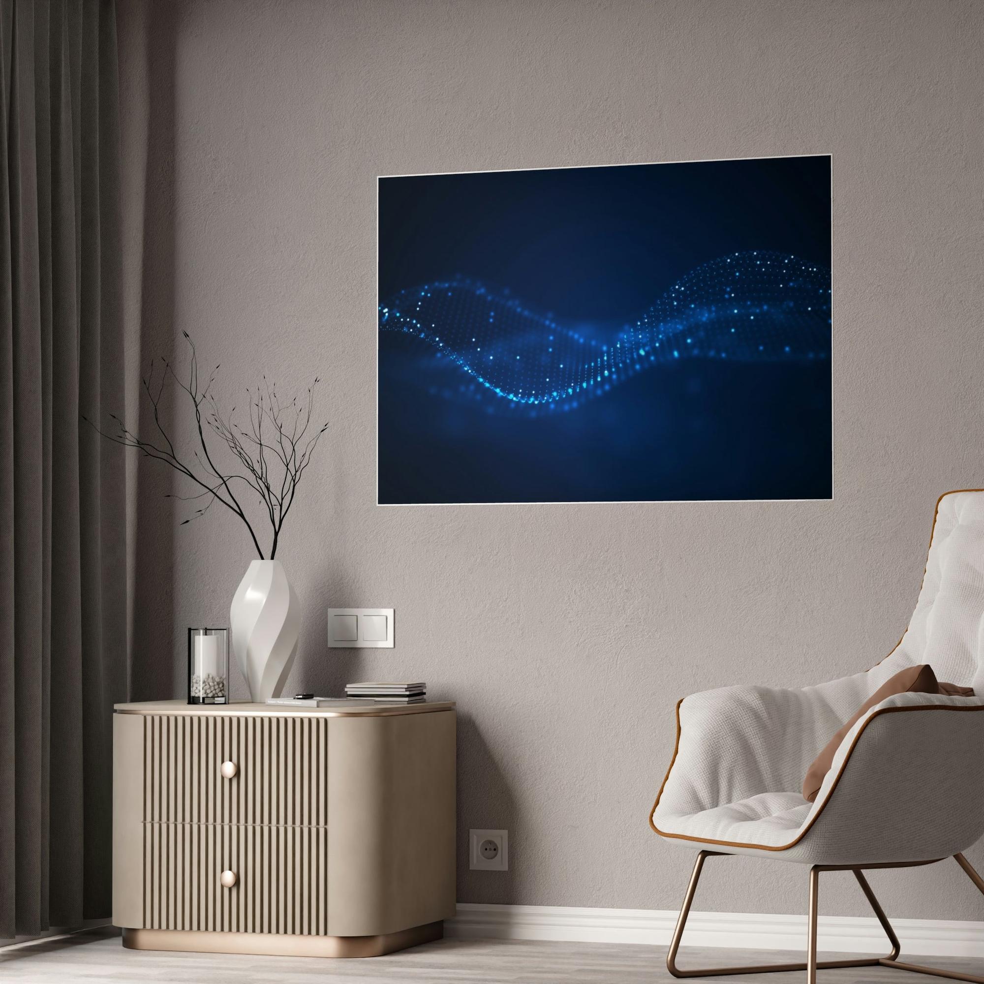 Abstract Digital Digital Dreams: Abstract Wall Art on Natural Canvas & Poster