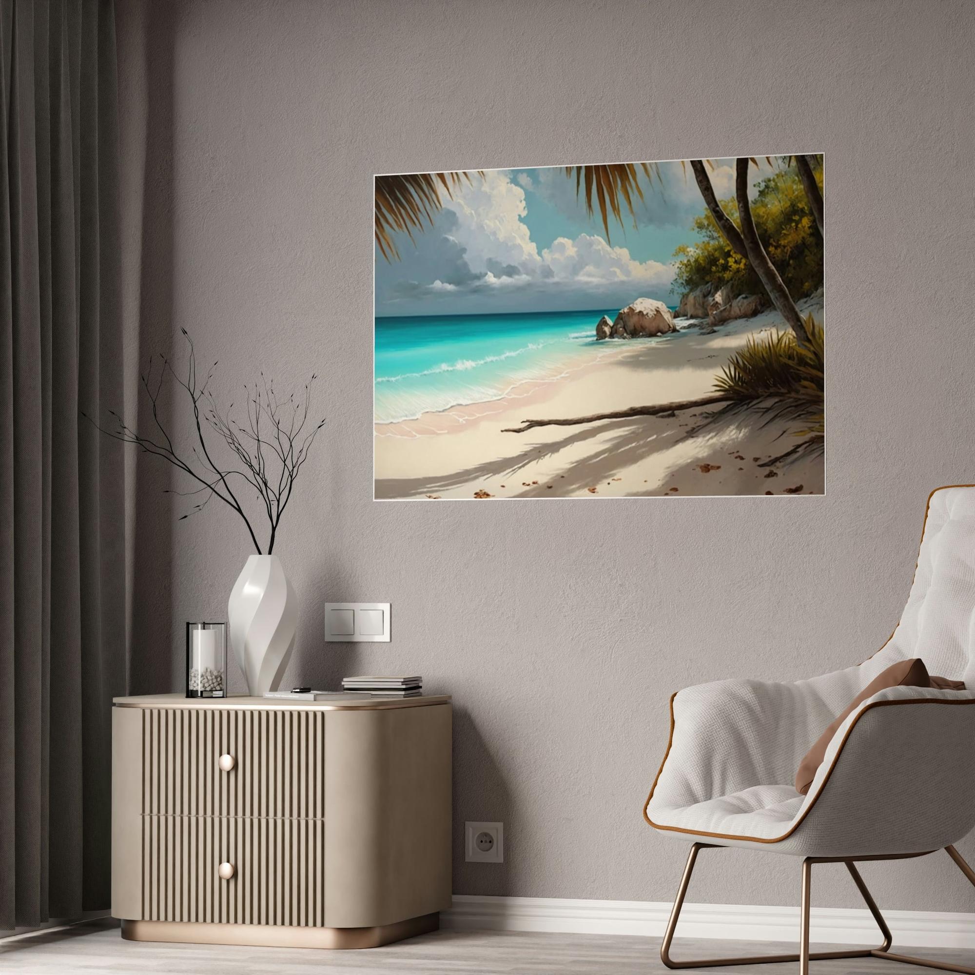 Caribbean Beach Serene Beach Vibes: Natural Canvas and Art Prints of Caribbean Beaches
