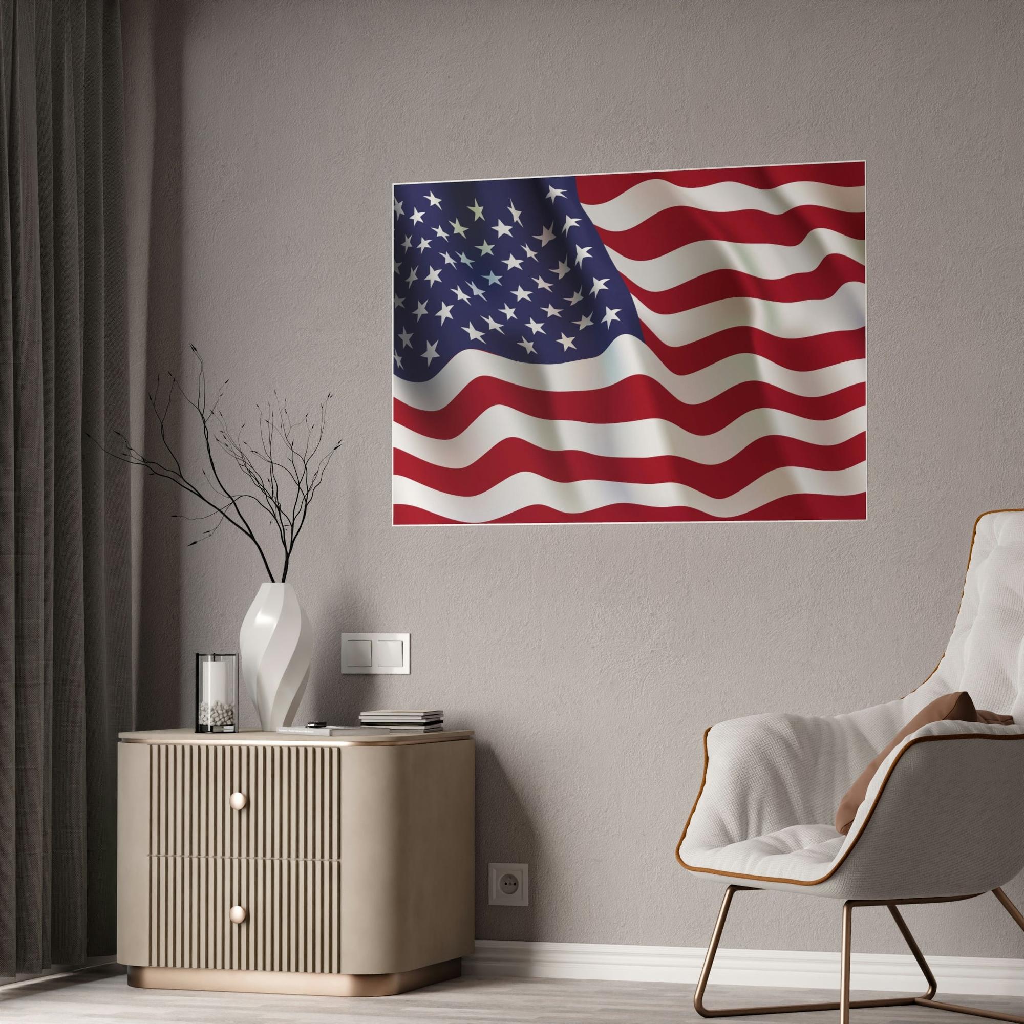 American Flag Patriotism at Its Finest: Canvas Print of the American Flag
