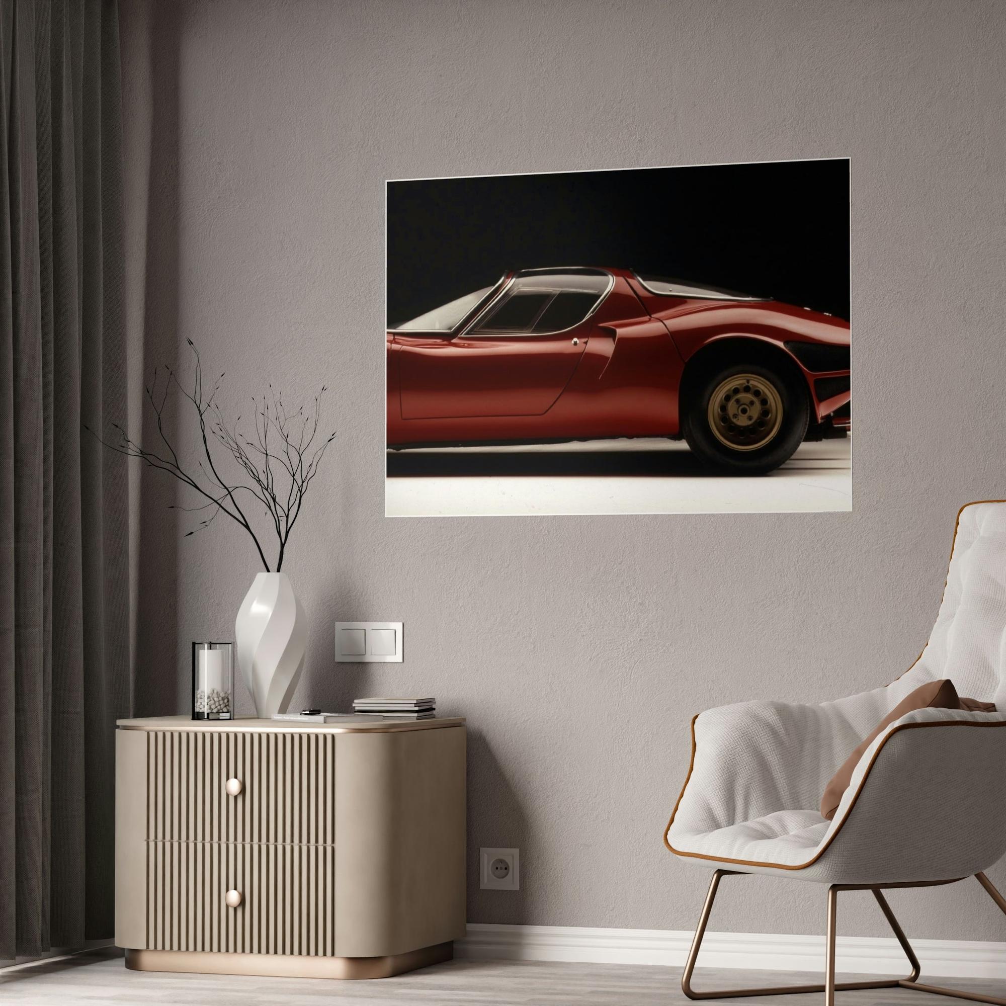 Alfa Romeo Vintage Beauty: A Framed Canvas of an Alfa Romeo Classic Car