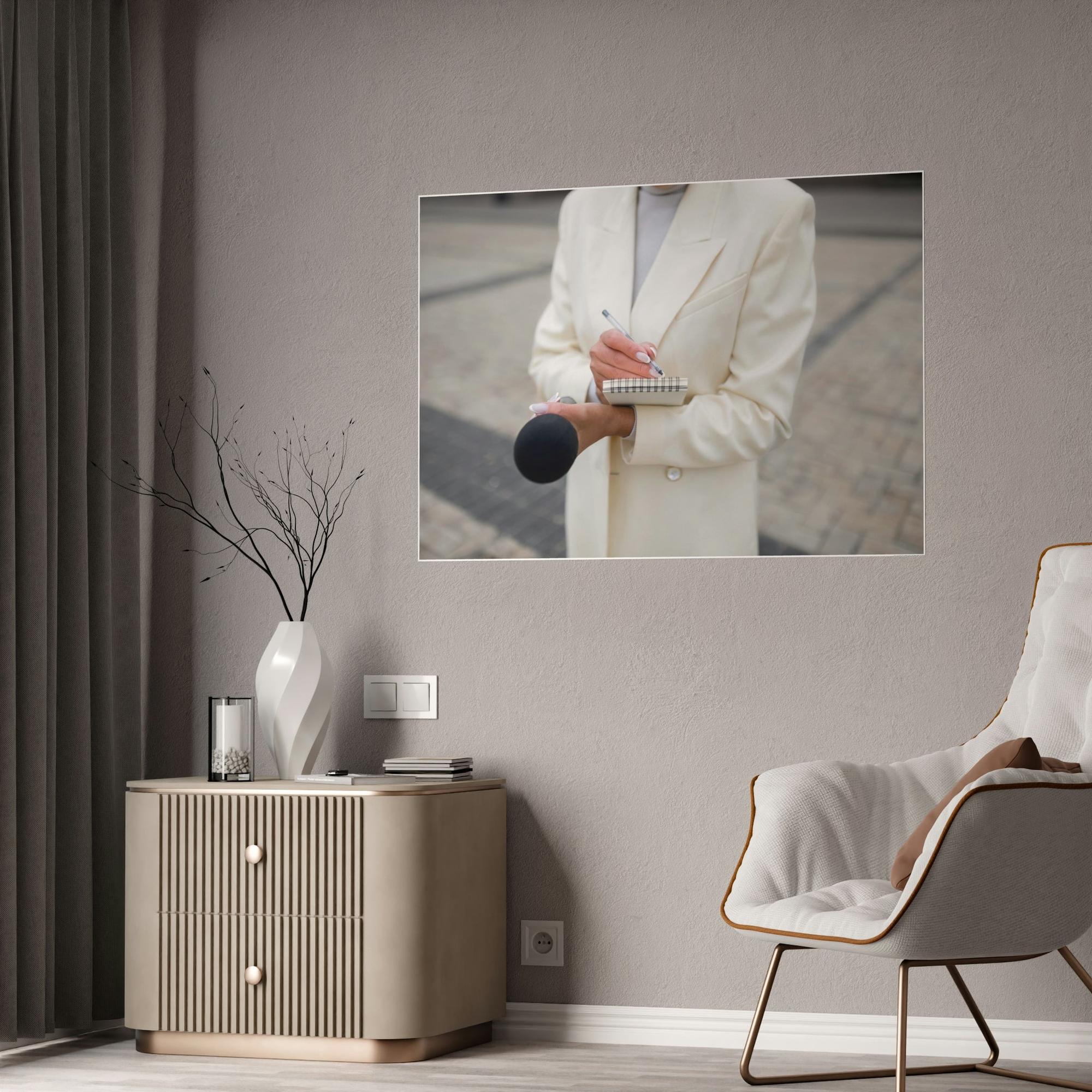 Authors & Journalists Chroniclers of History: Framed Canvas Art with Images of Journalists Covering Major Events