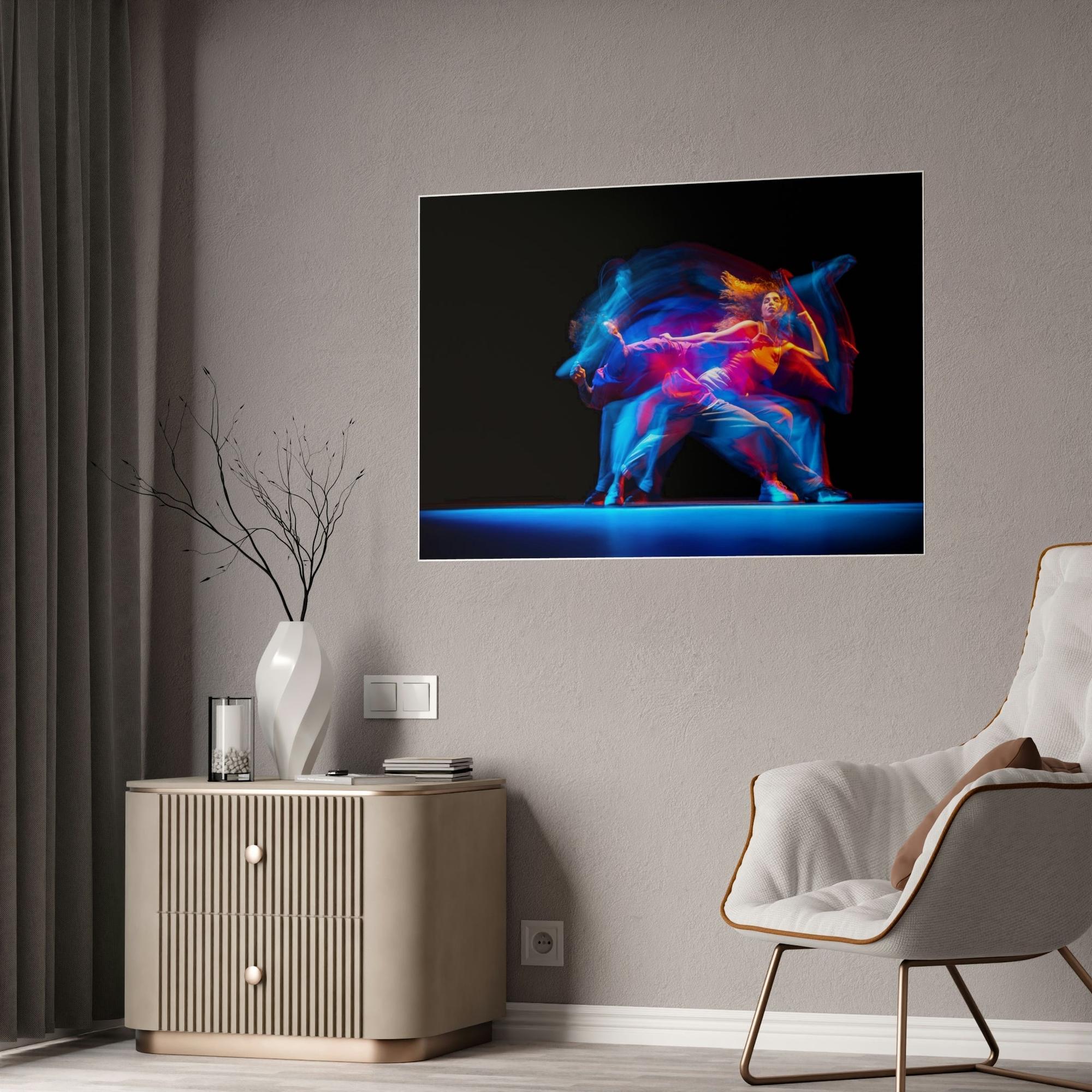 Dance The Joy of Movement: Framed Canvas & Poster of a Dancer in Full Motion