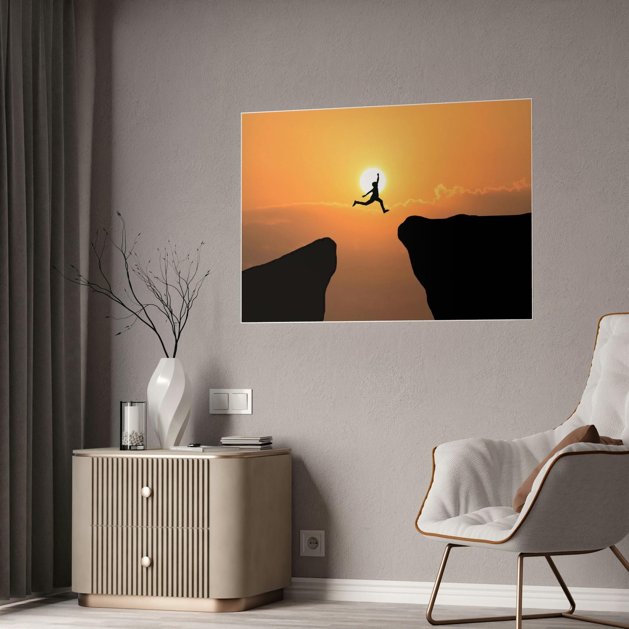 Cliffs The Cliff's Edge: Dramatic Canvas Print for Statement Decor