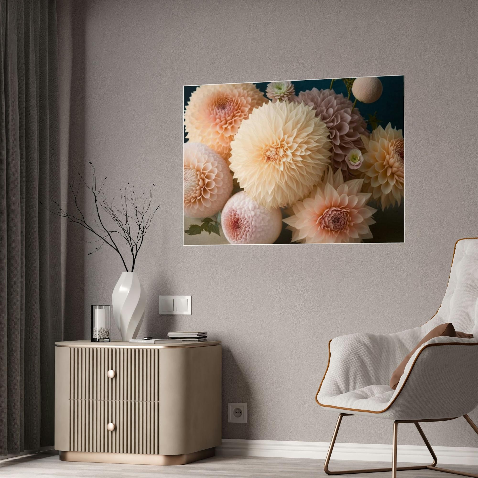 Dahlias Dahlias in Bloom: A Natural Canvas & Poster Print of Stunning Flowers
