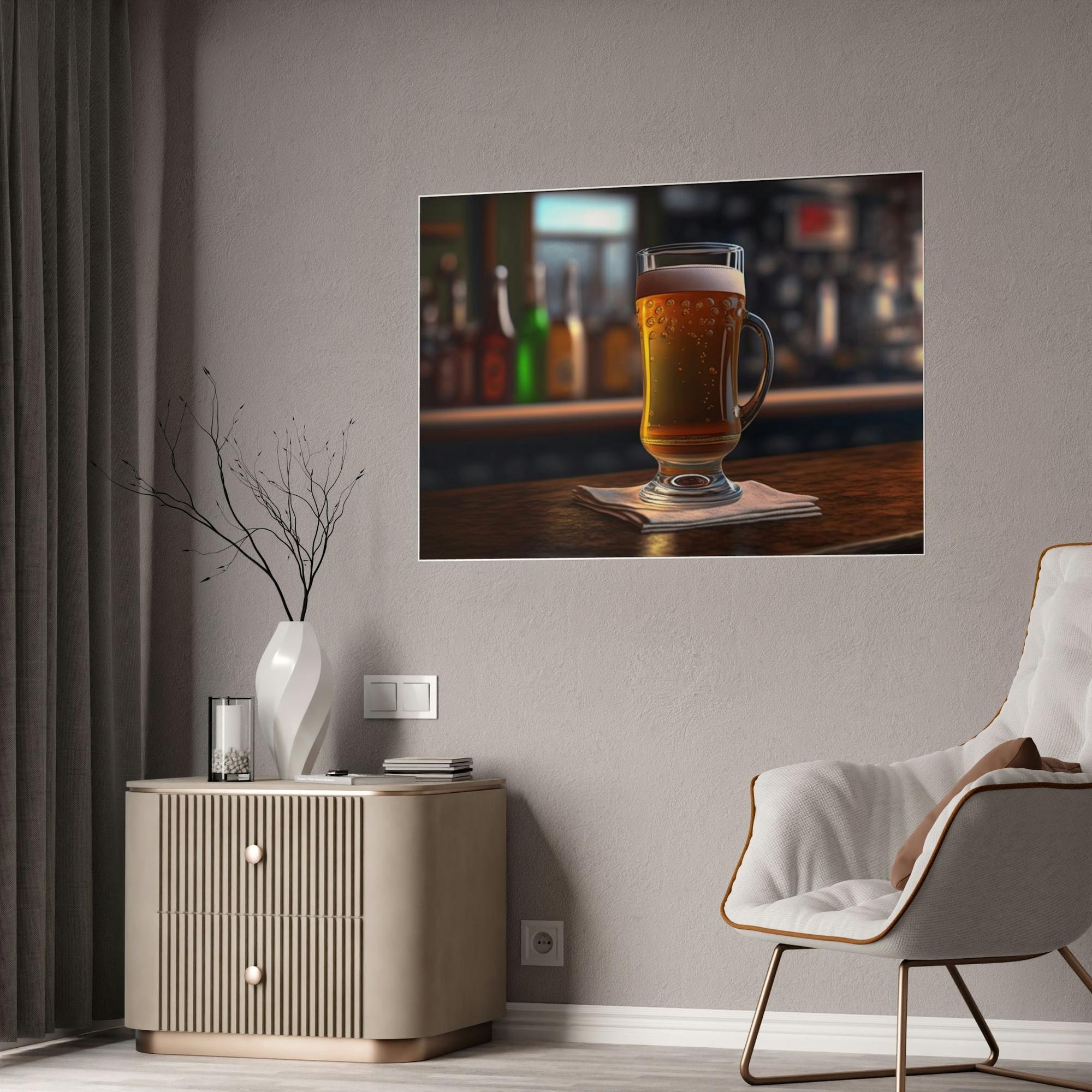 Beer Drink in the Art: Framed Beer Posters for Your Home Bar