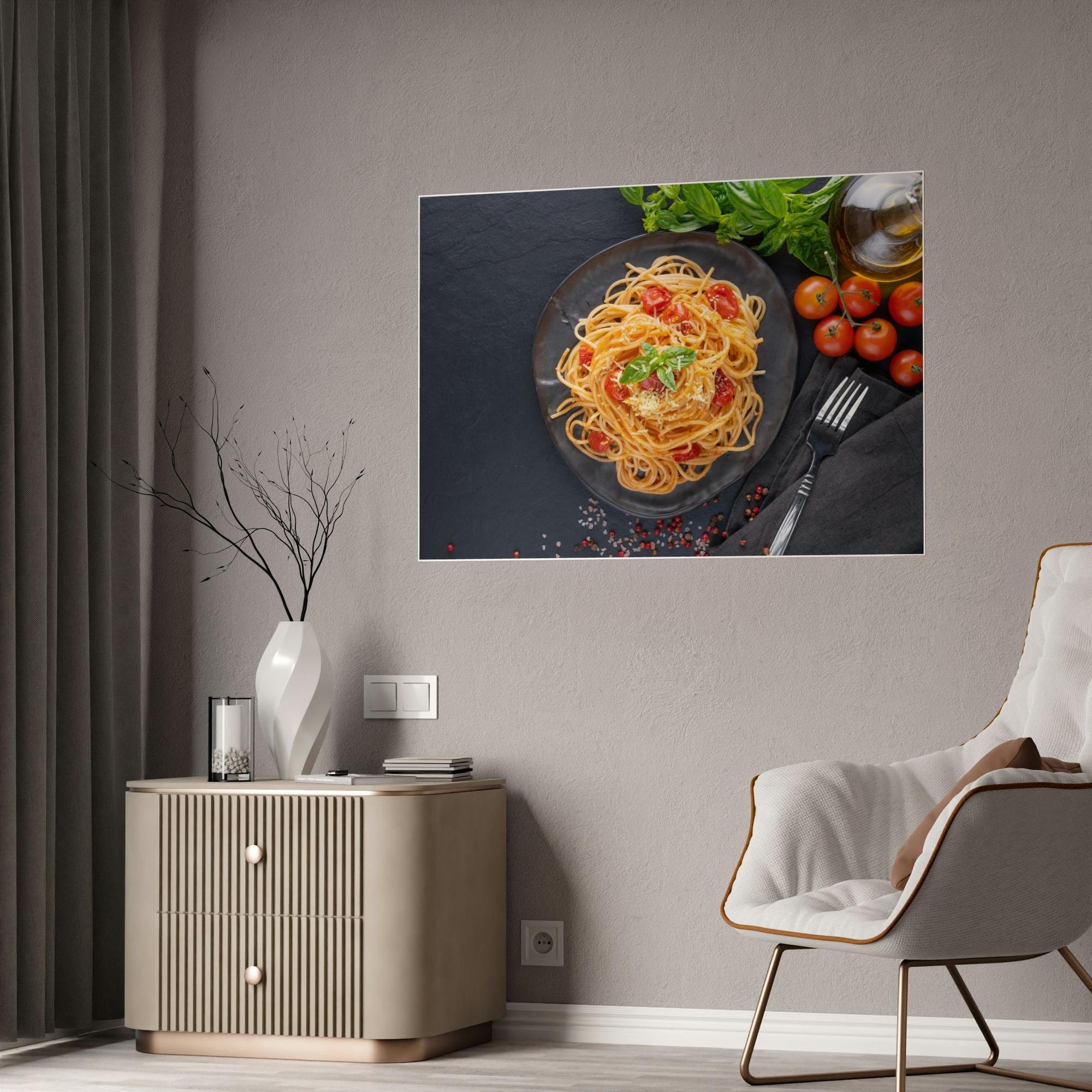 Pasta Delectable Pasta Delights: Artistic Print on Canvas & Poster for Your Home Decor
