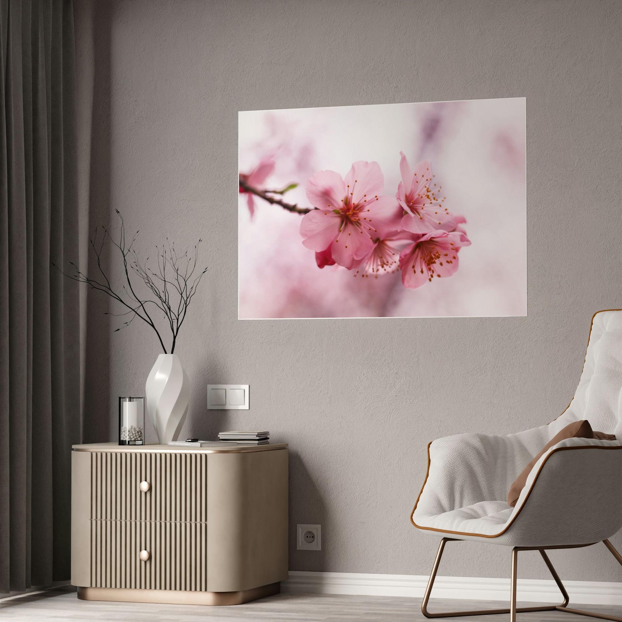 Cherry Blossoms Japanese Garden: Cherry Blossoms on Natural Canvas