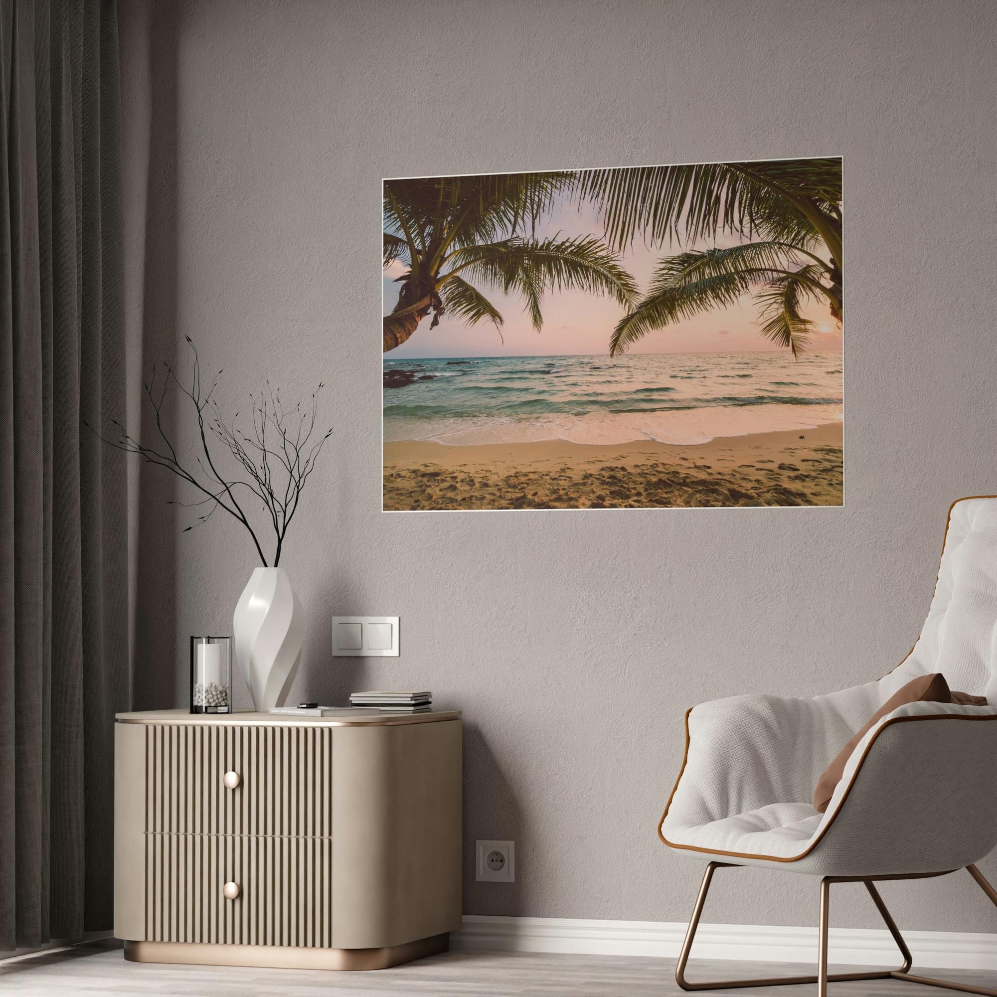 Palm Trees Coastal Getaway: Palm Trees Framed Canvas & Poster for Your Bedroom
