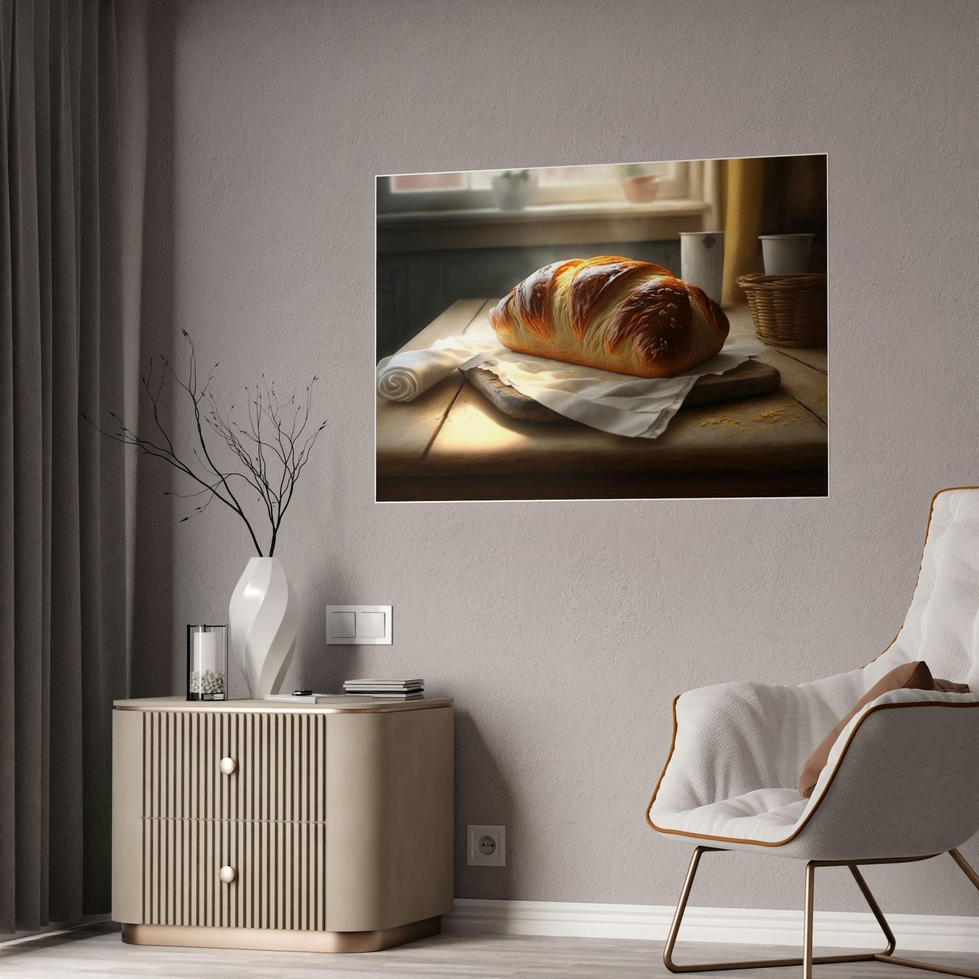 Bread Fresh Bread Vibes: Art and Canvas Print for Home and Kitchen Decoration