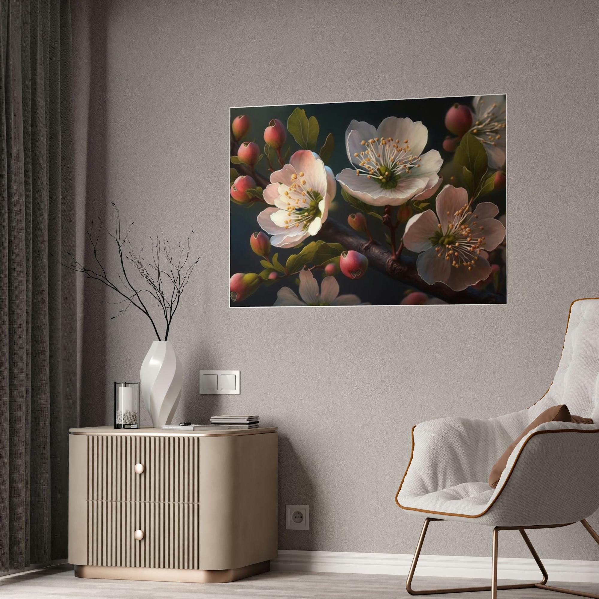 Cherry Blossoms Cherry Blossom Dreams: Natural Canvas & Poster Wall Art