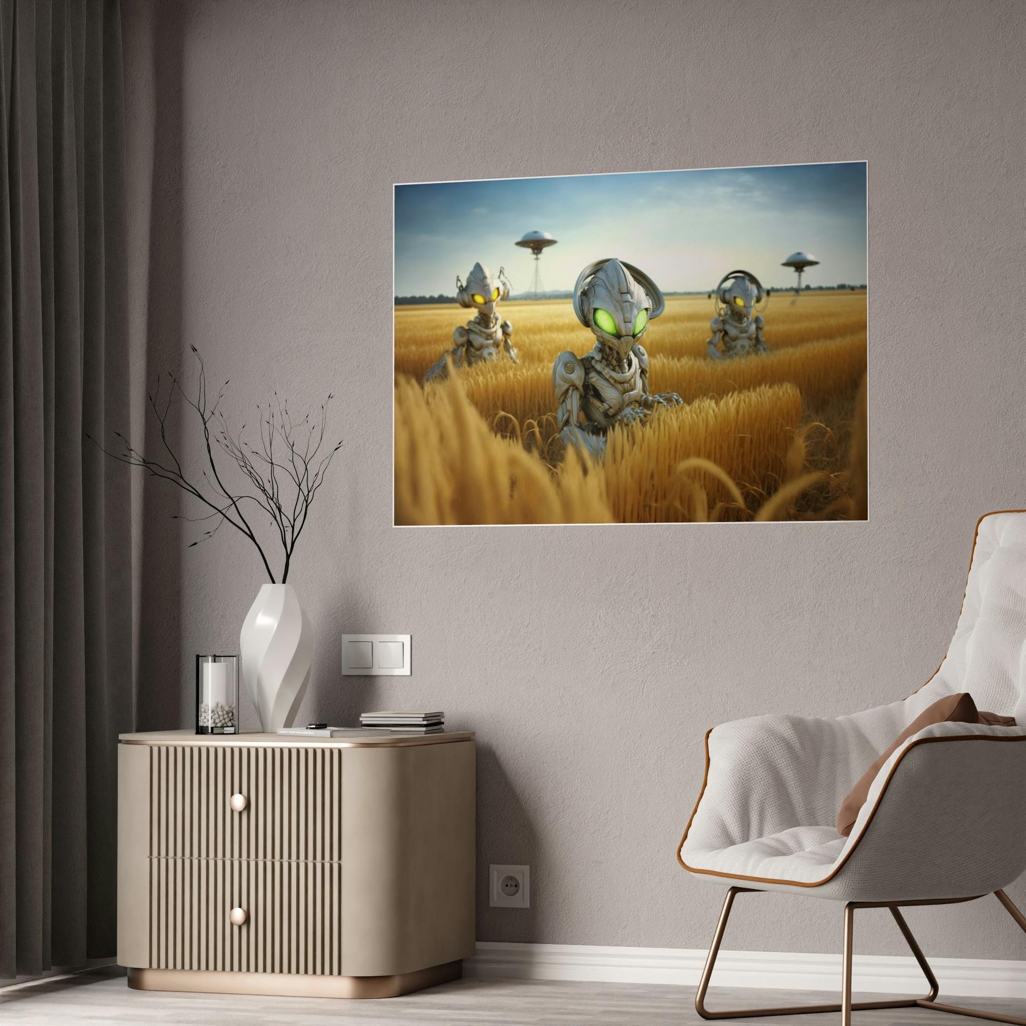 Aliens Intergalactic Beauty: Alien-Inspired Art Print on Canvas & Poster