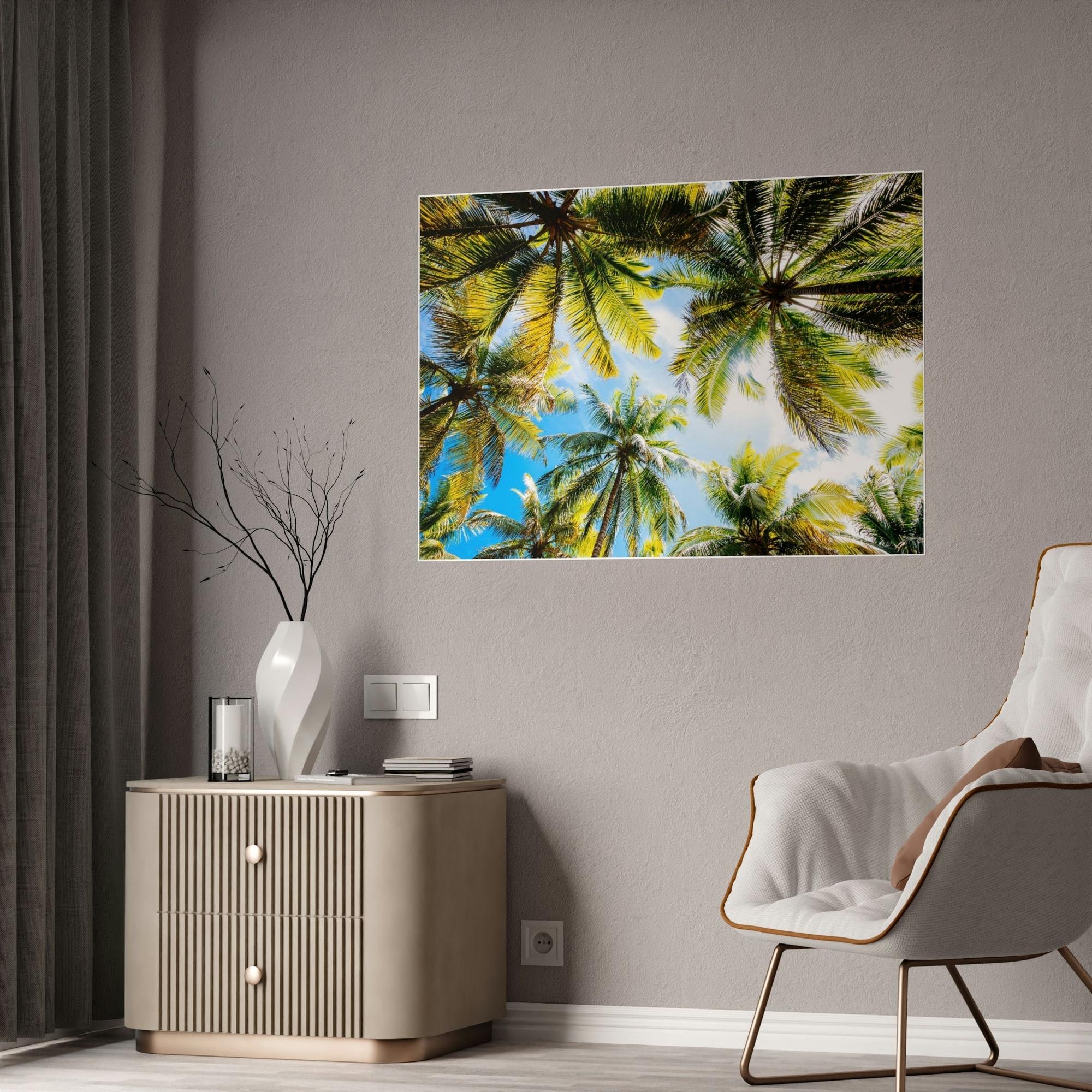 Palm Trees Soothing Palms: Relaxing Wall Art of Palm Trees Swaying in the Breeze