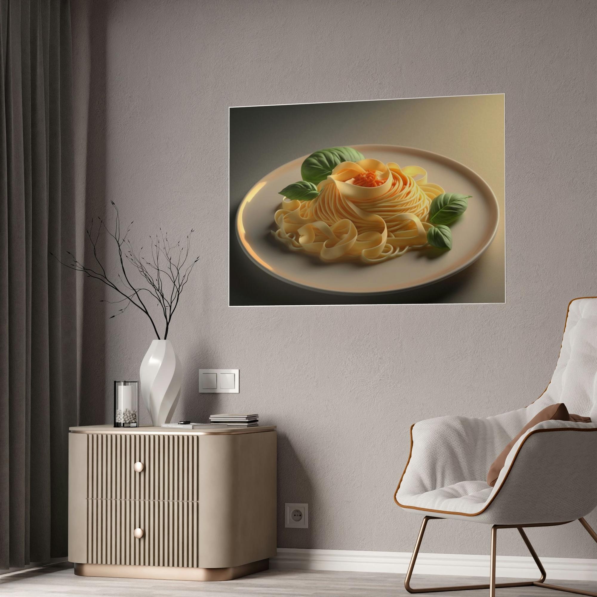 Pasta Pasta Perfection: Beautiful Canvas Print of a Plate of Spaghetti