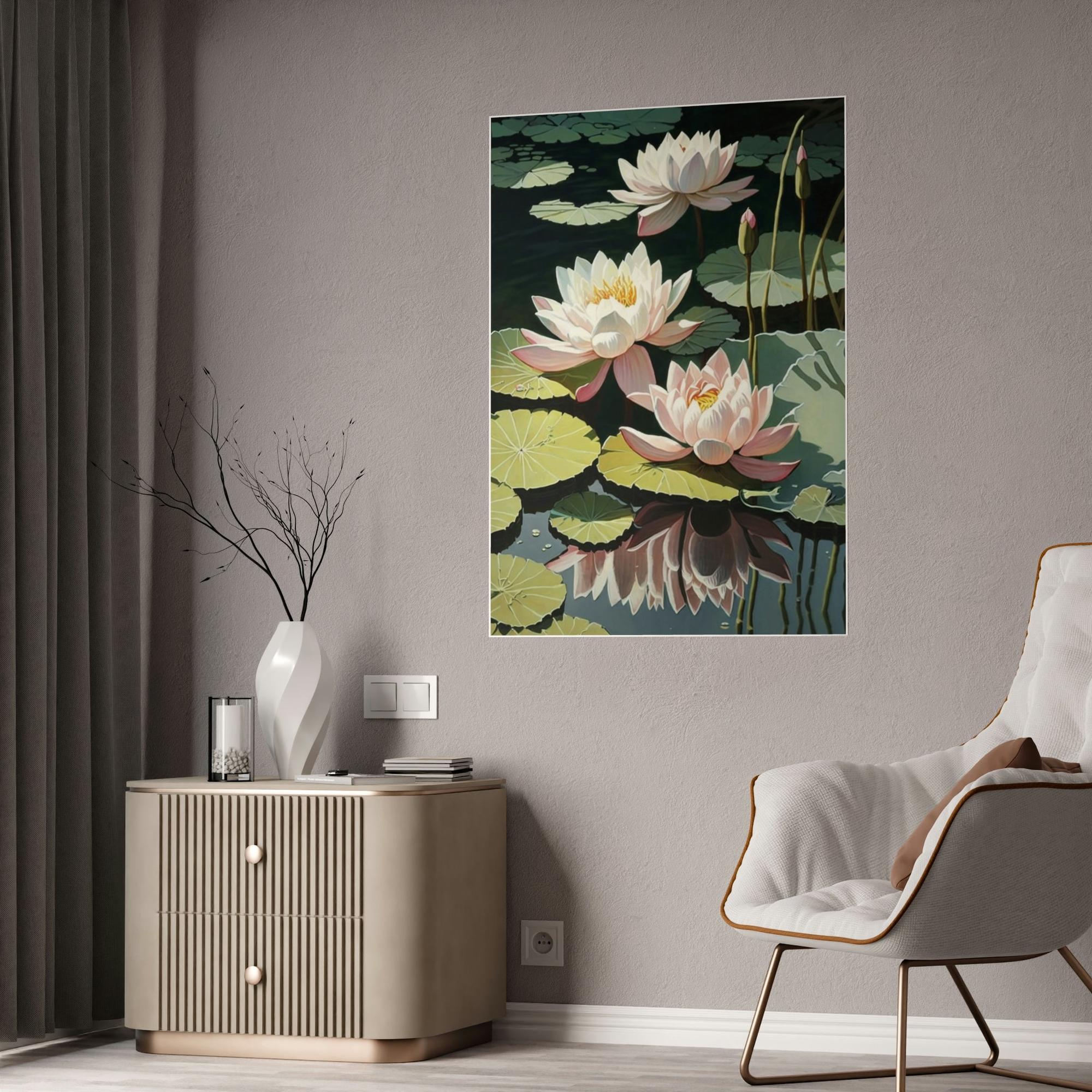 Lotuses Lotus Dreamscape: Mesmerizing Framed Canvas and Print