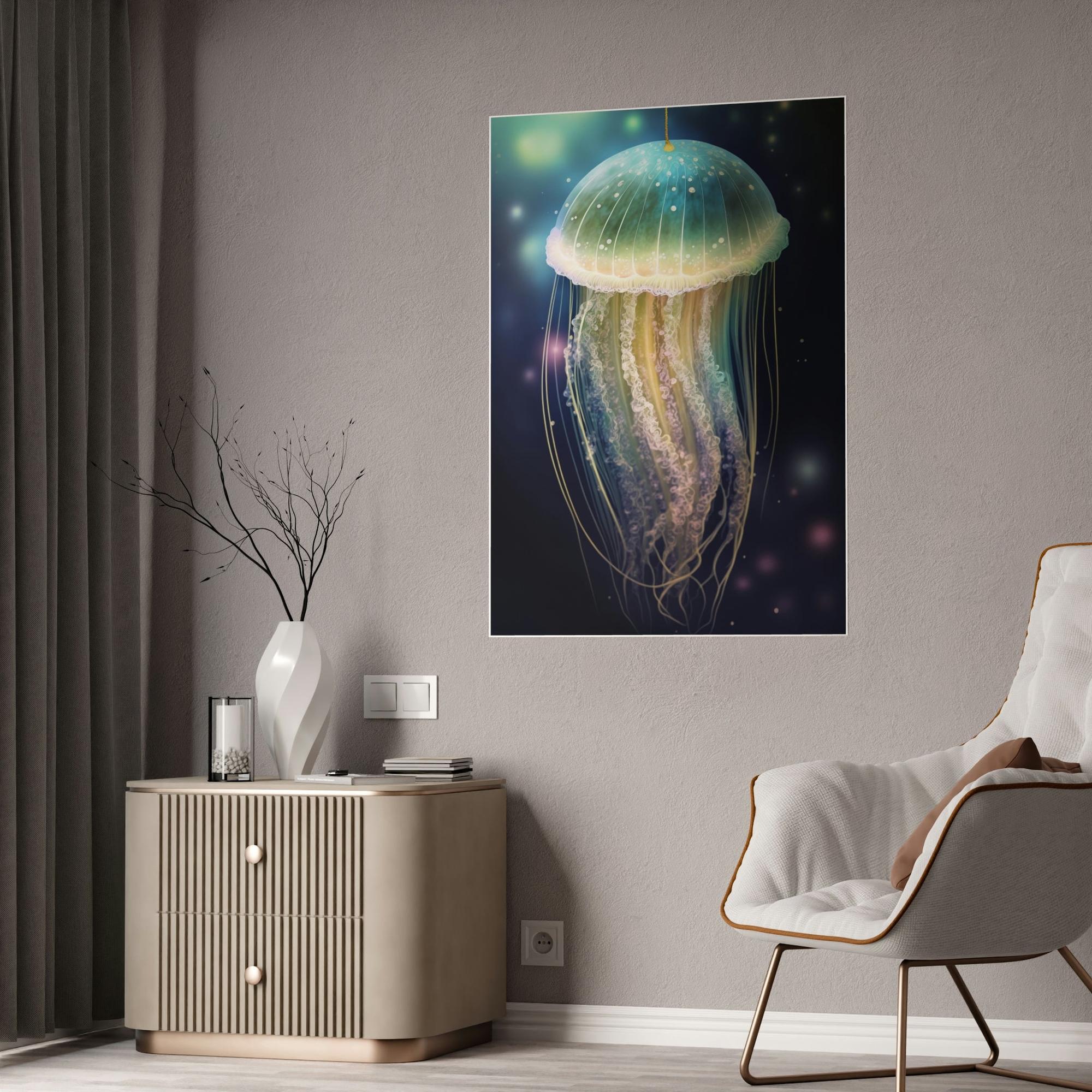 Jellyfishs Jellyfish Dreams: Natural Canvas & Poster Masterpiece of Underwater Life