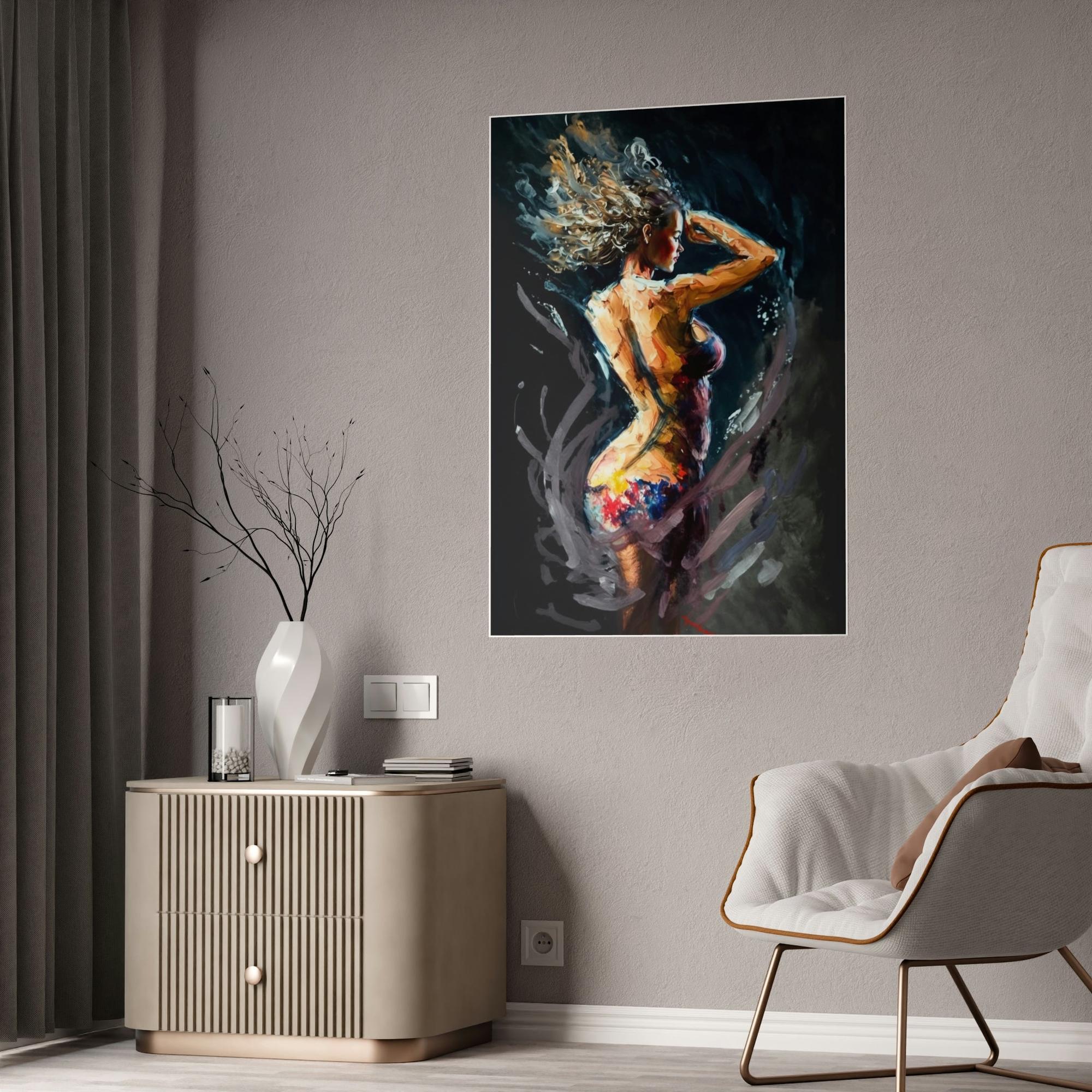 Abstract Figures The Art of Movement: Canvas & Poster Print of Abstract Dance Figures
