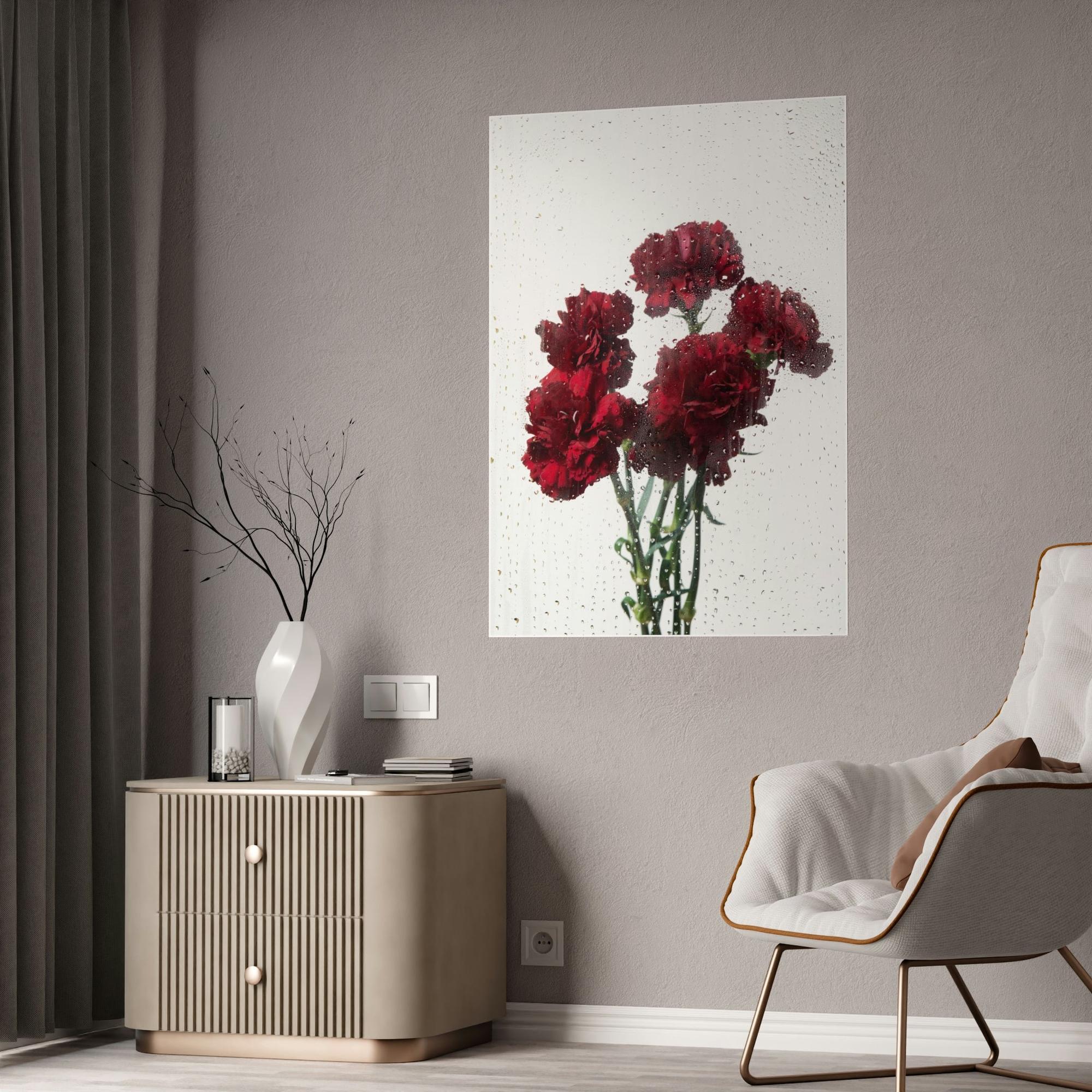 Caribbean Beach Timeless Charm: Carnations Art on Natural Canvas and Wall Art Prints for Your Home Decor