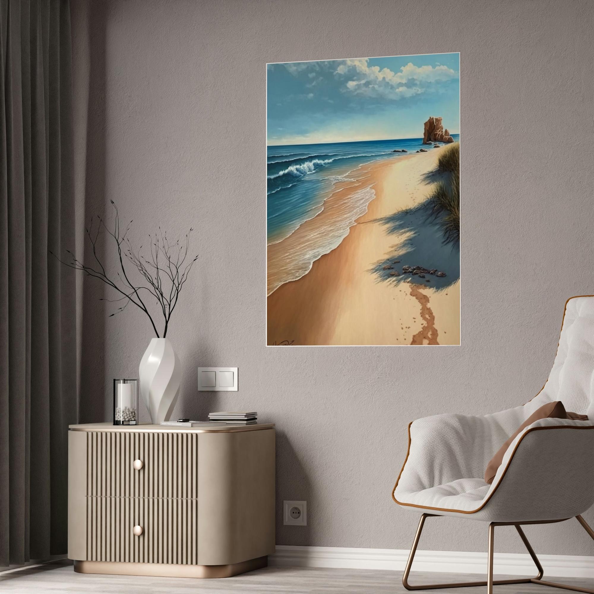 Island Beach Beach Bliss: Wall Art of an Island Beach on Canvas & Poster