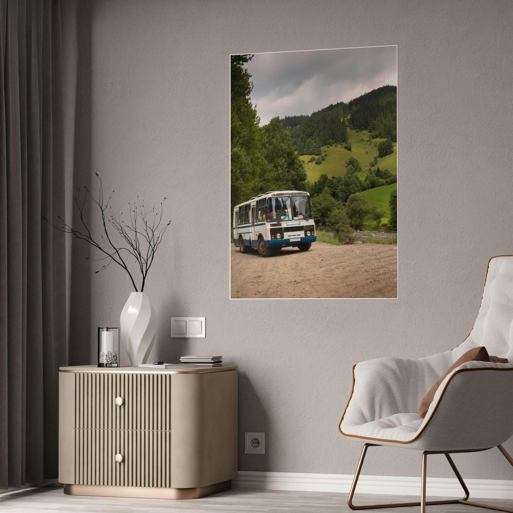 Bus The Joyful Journey: Bus Travel Canvas Art for Wanderers